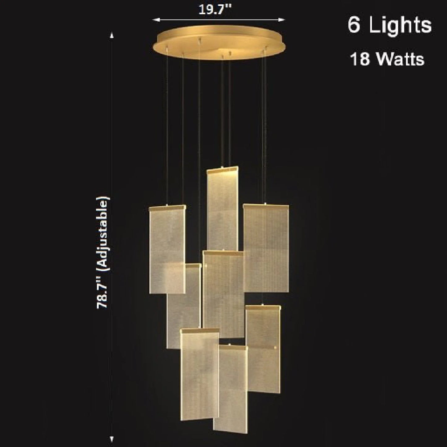 Onyx Gold Long Hanging Light Fixture - Chandeliers | Lucera Lighting