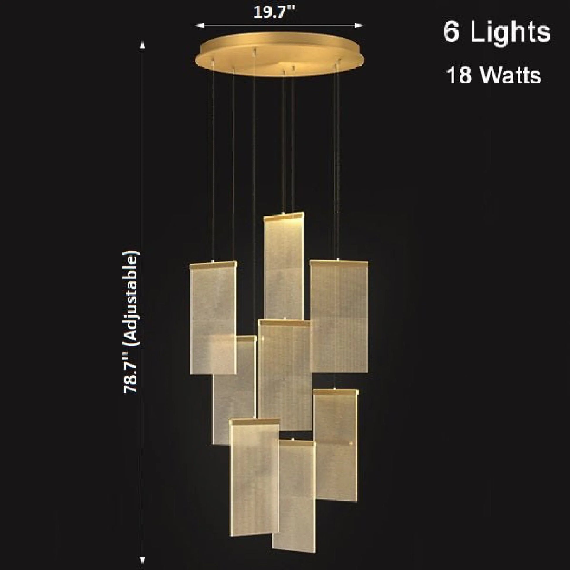 Onyx Gold Long Hanging Light Fixture - Chandeliers | Lucera Lighting