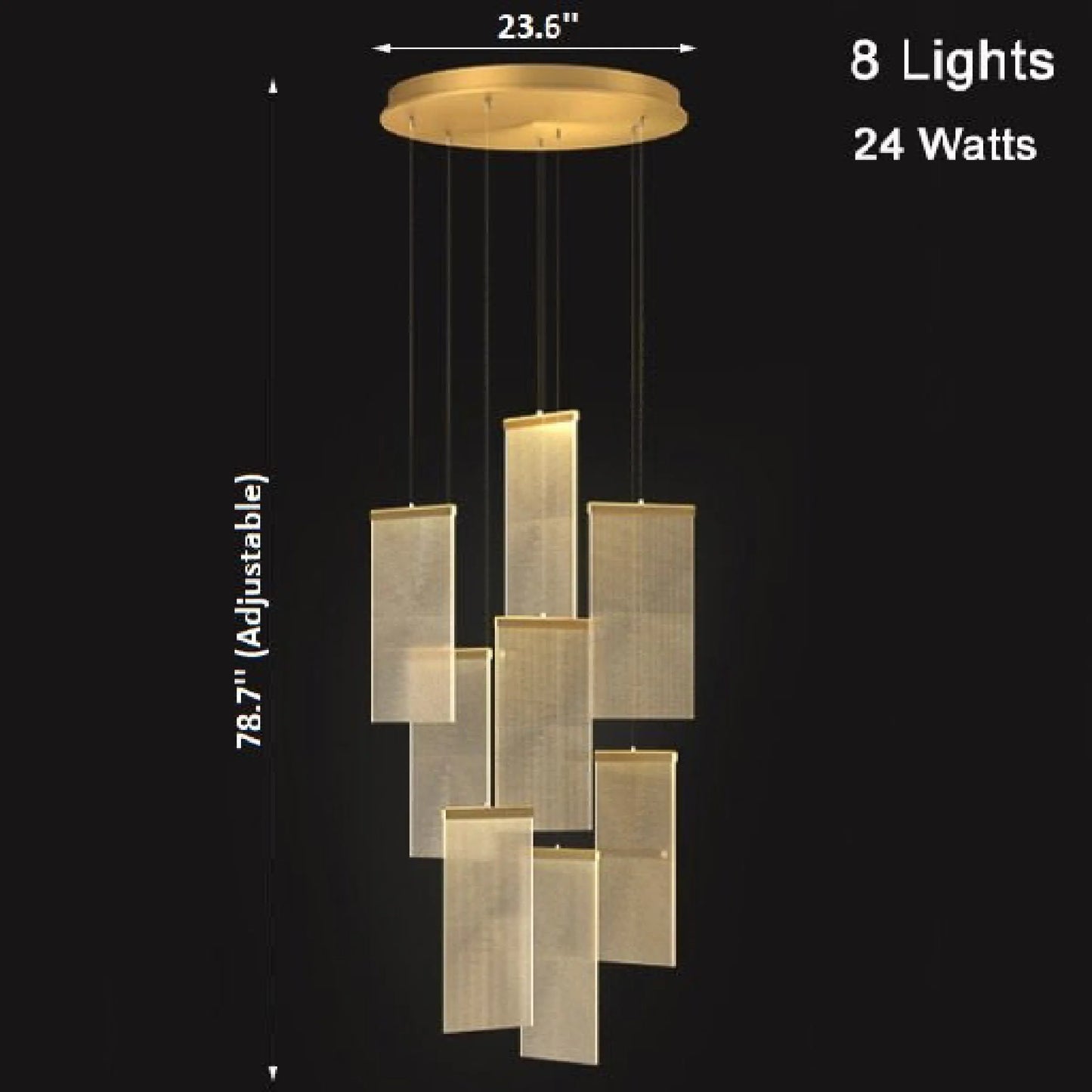 Onyx Gold Long Hanging Light Fixture - Chandeliers | Lucera Lighting
