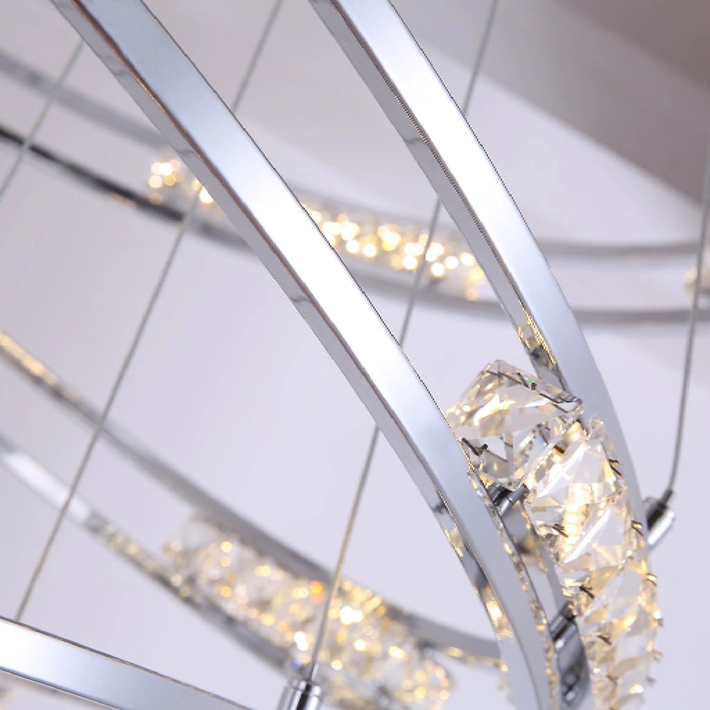 Bluebell Cascade Crystal Rings LED Chandelier - Pendant Lights | Lucera Lighting