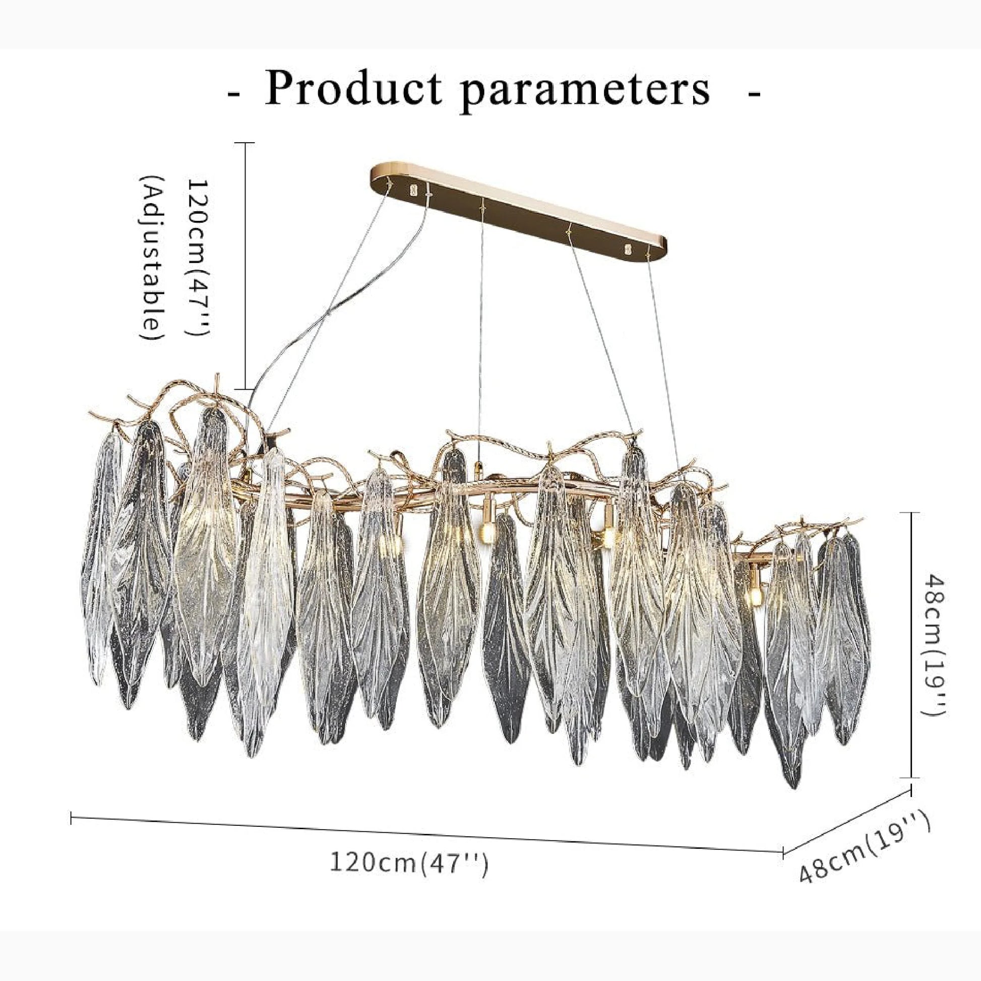 Ull Gold Rectangle Modern LED Hanging Chandelier - Chandeliers | Lucera Lighting