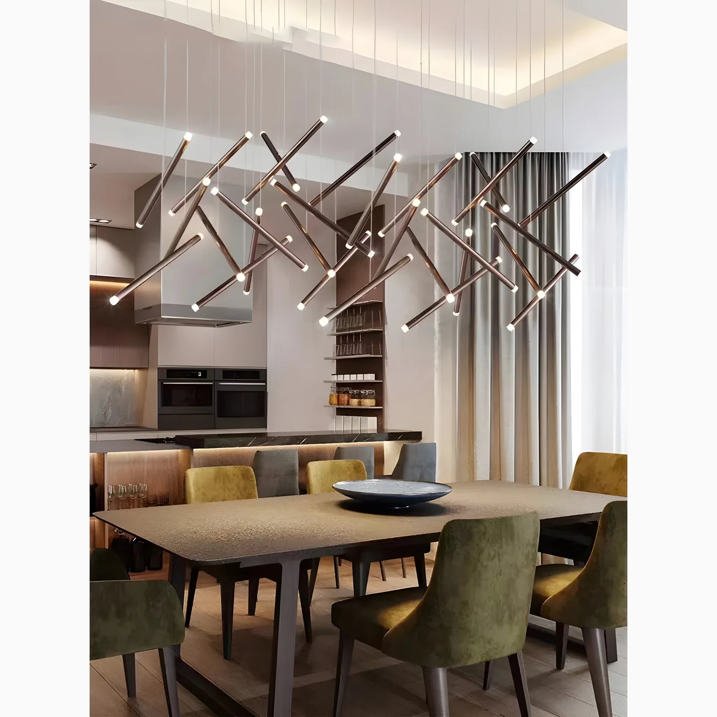 Verbena Long Linear Kitchen Island Pendant Light - Chandeliers | Lucera Lighting