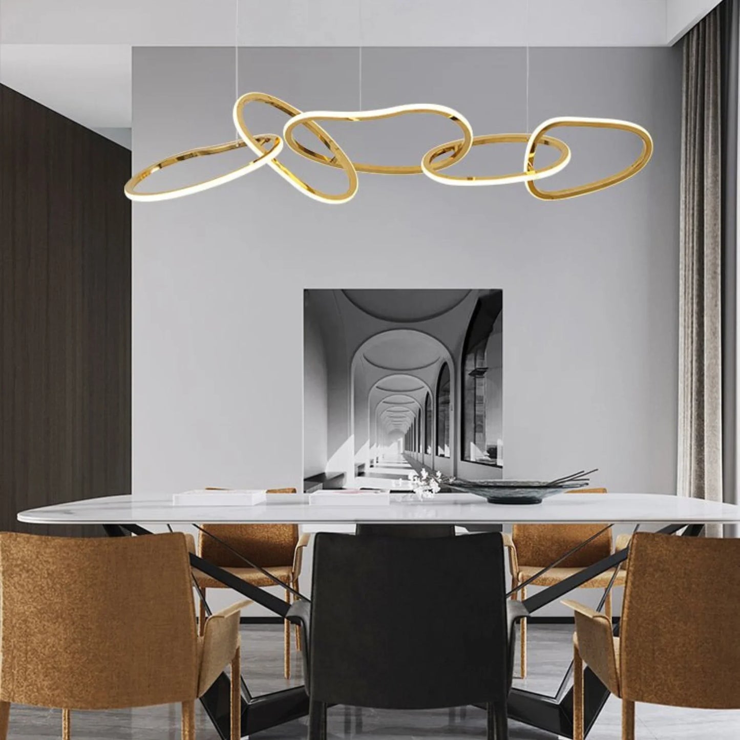 Bello Gold Crystal Chandelier for Dining Room - Pendant Lights | Lucera Lighting