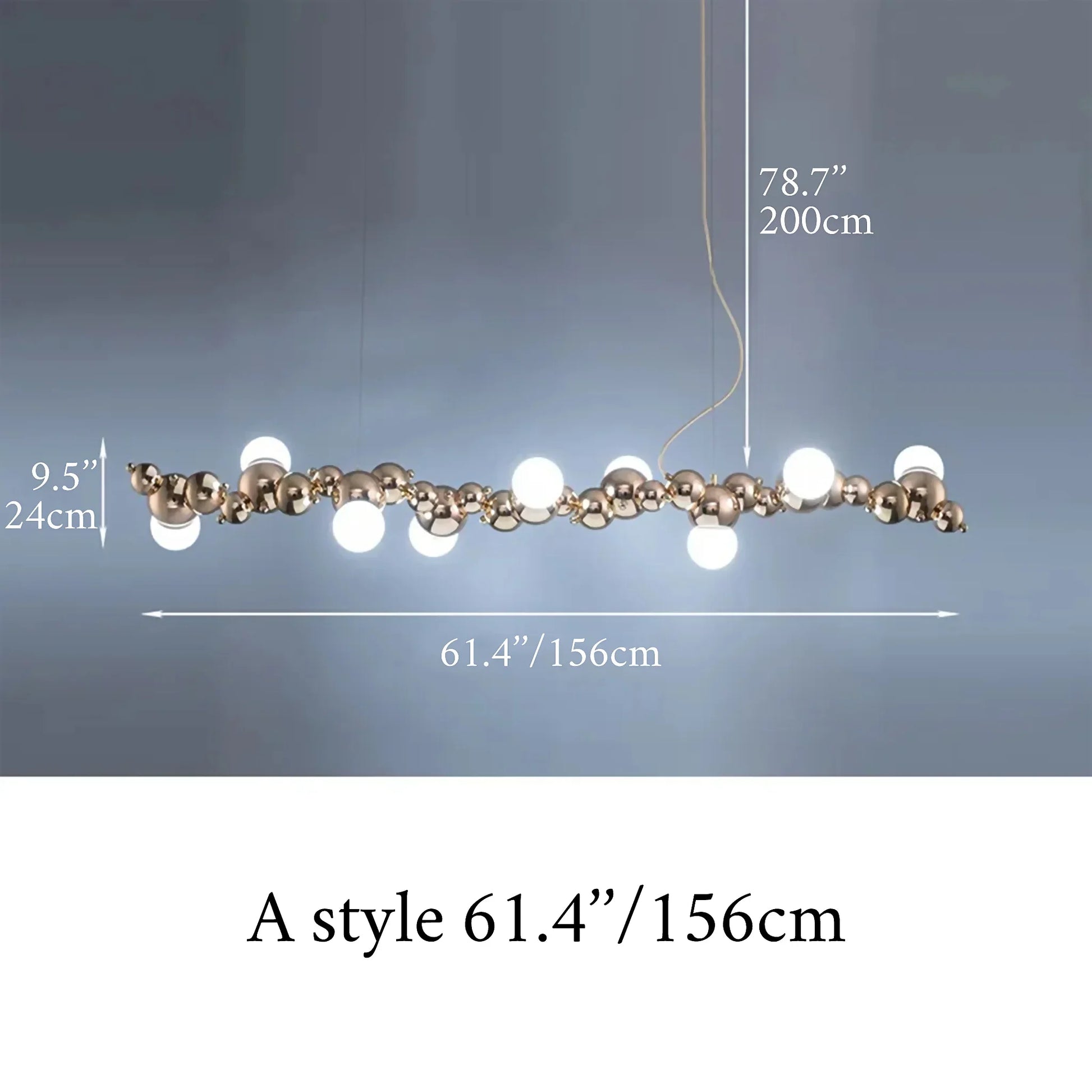 Byzantium Long Bubble Design Chandelier - Chandeliers | Lucera Lighting
