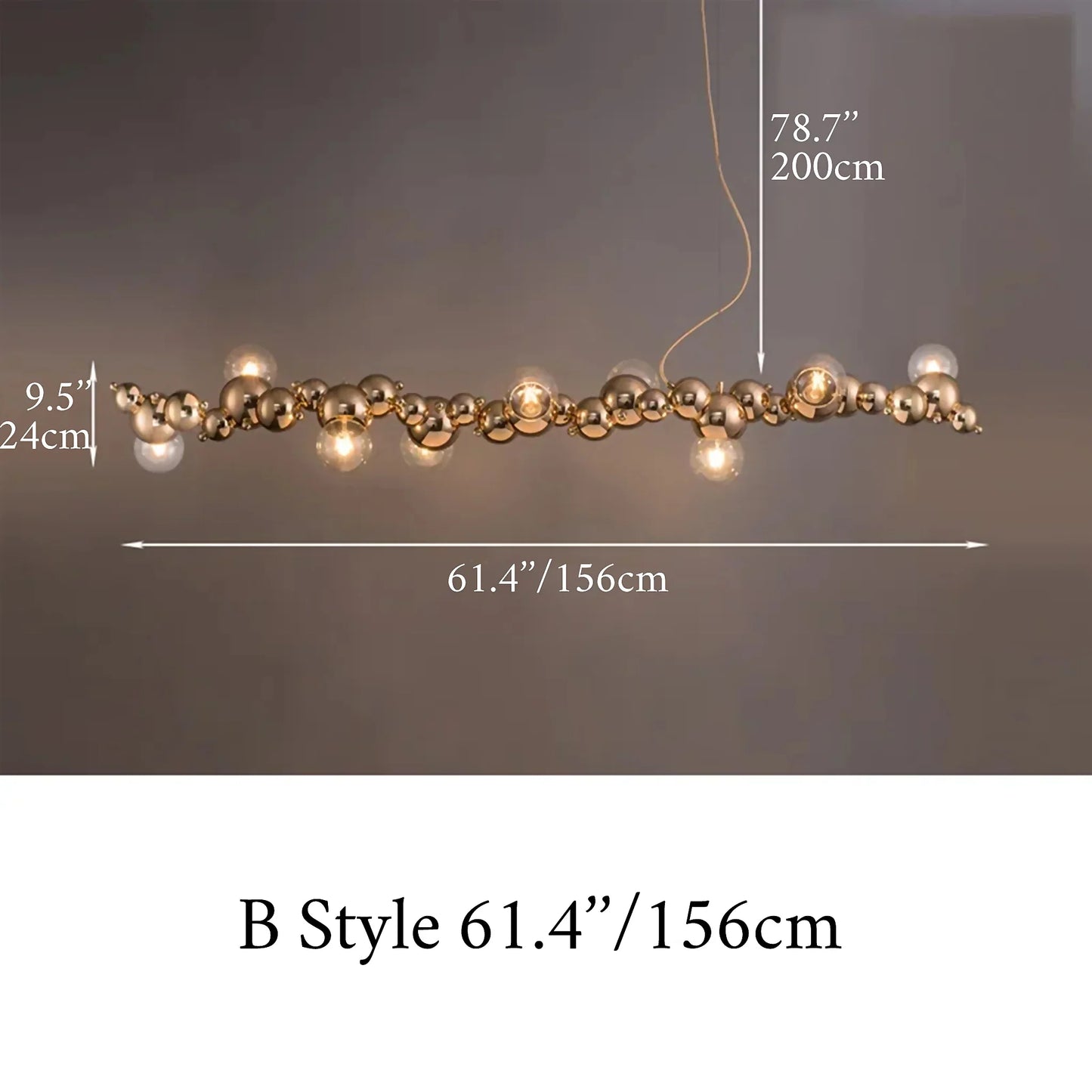 Byzantium Long Bubble Design Chandelier - Chandeliers | Lucera Lighting