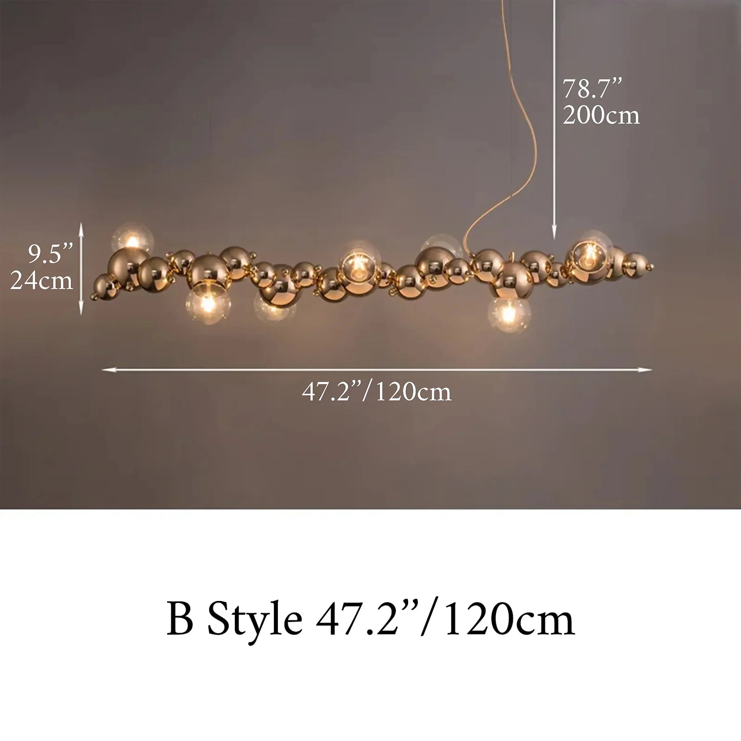 Byzantium Long Bubble Design Chandelier - Chandeliers | Lucera Lighting