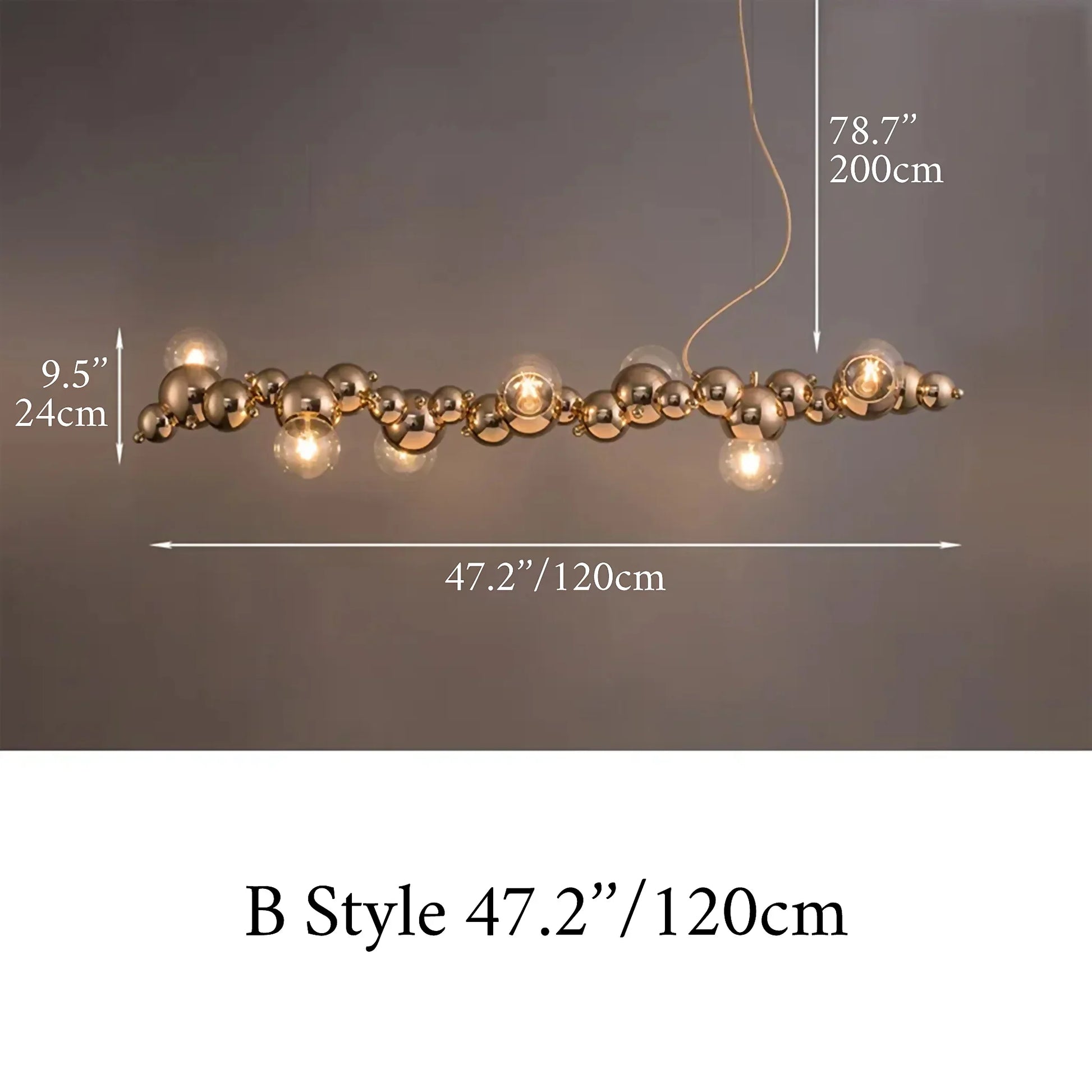Byzantium Long Bubble Design Chandelier - Chandeliers | Lucera Lighting