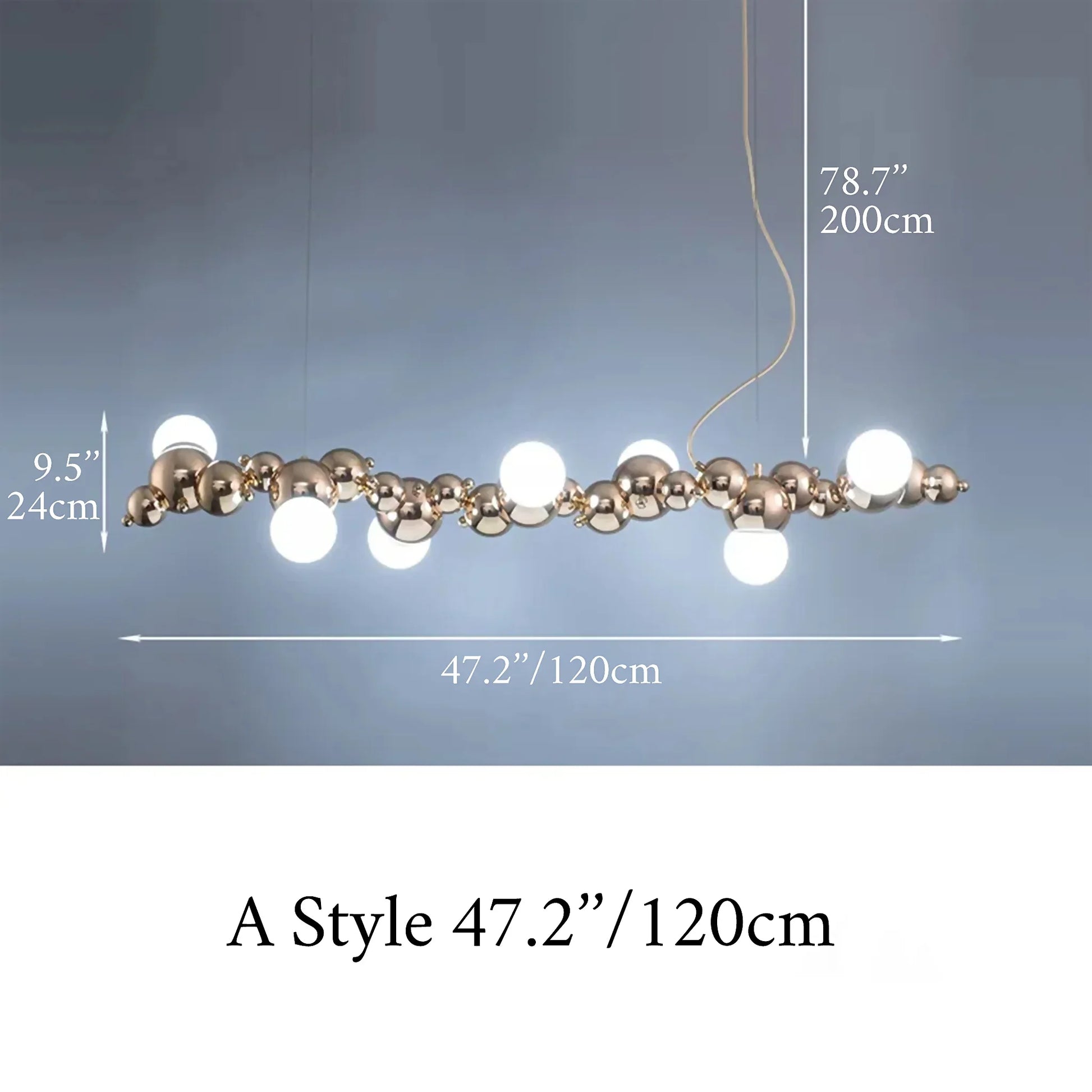 Byzantium Long Bubble Design Chandelier - Chandeliers | Lucera Lighting