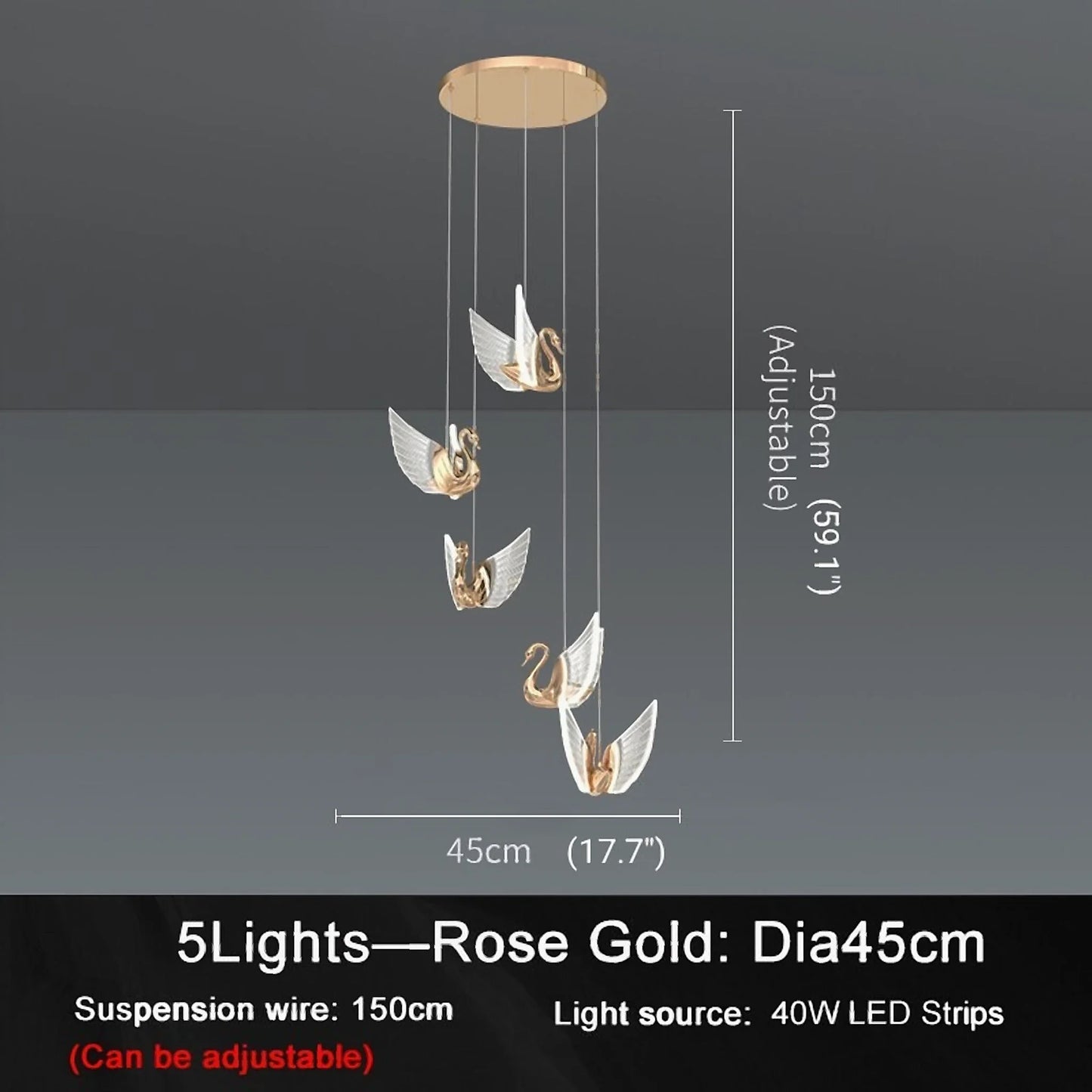 Swan Design Gold Chandelier by Lucera - Chandeliers | Lucera Lighting