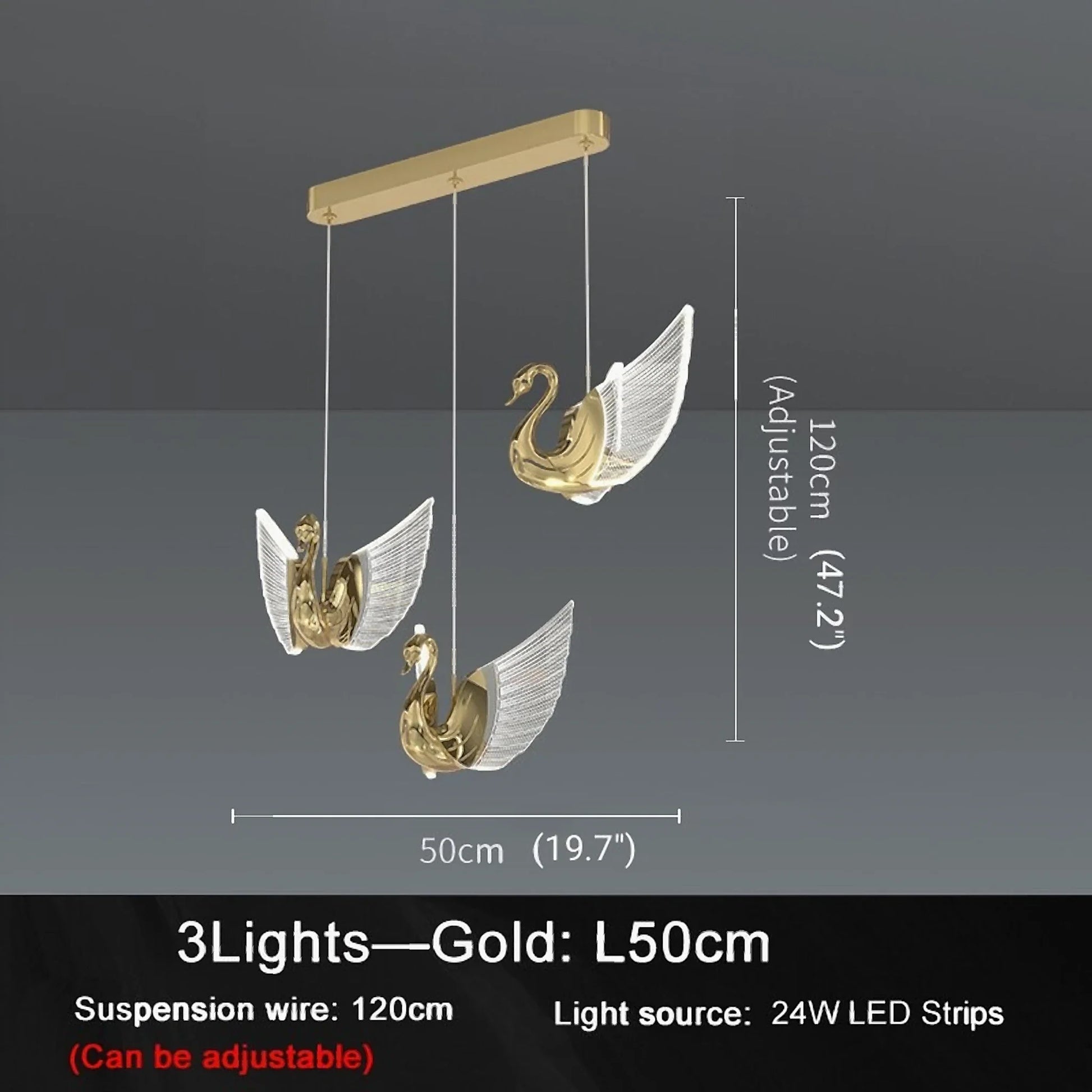 Swan Design Gold Chandelier by Lucera - Chandeliers | Lucera Lighting