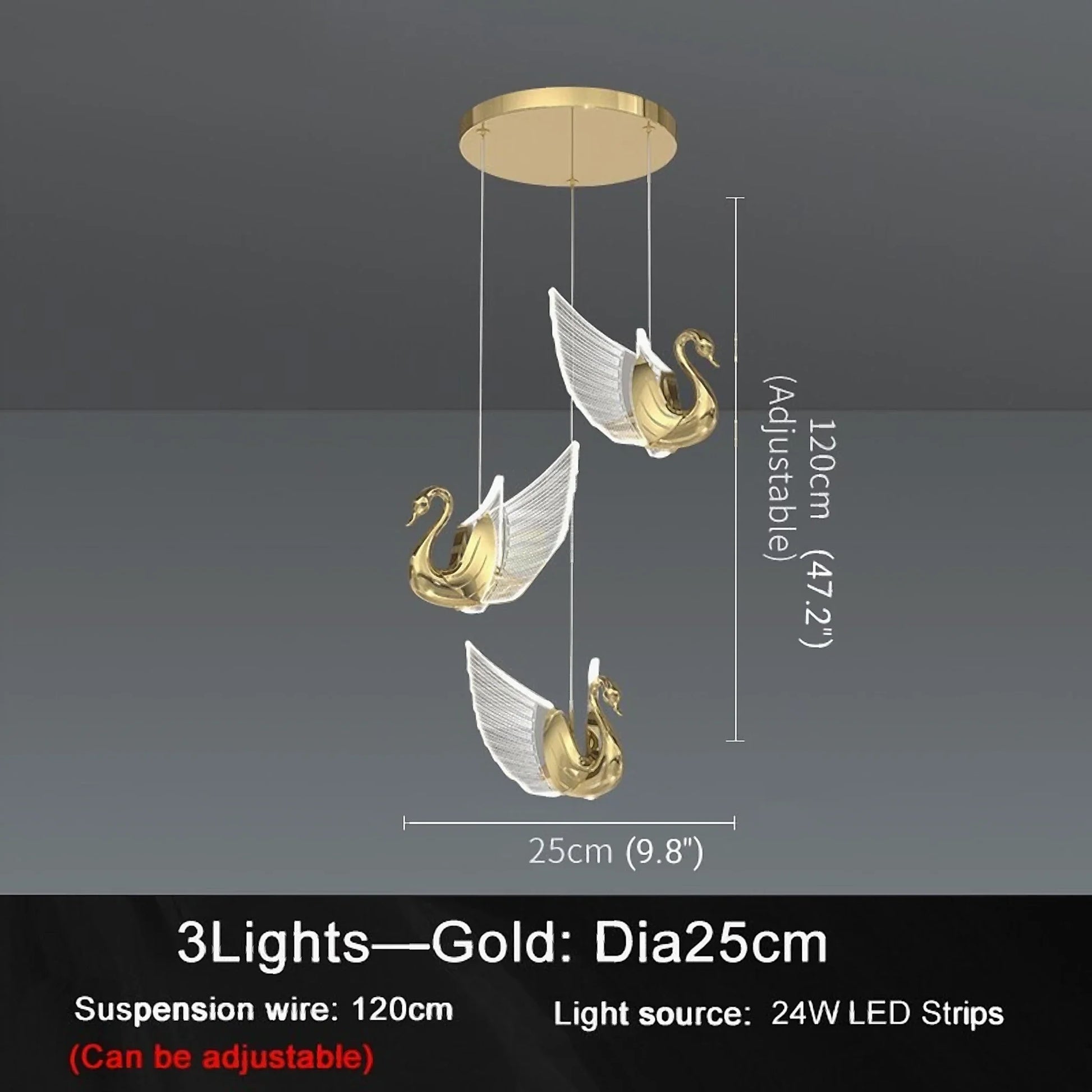 Swan Design Gold Chandelier by Lucera - Chandeliers | Lucera Lighting