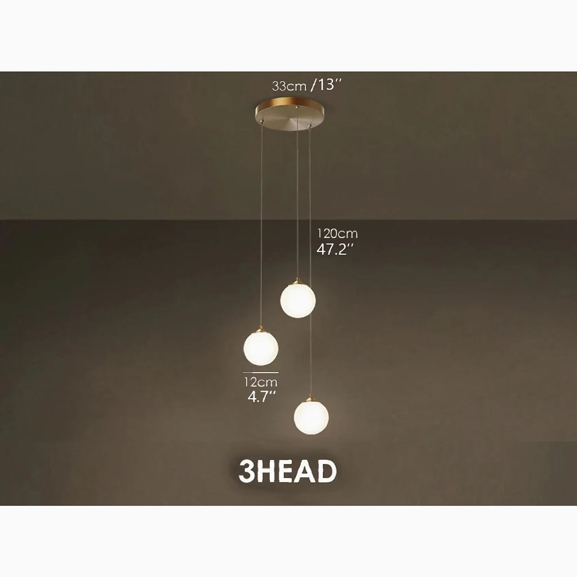 Bluff Copper Ball Staircase Chandelier - Chandeliers | Lucera Lighting