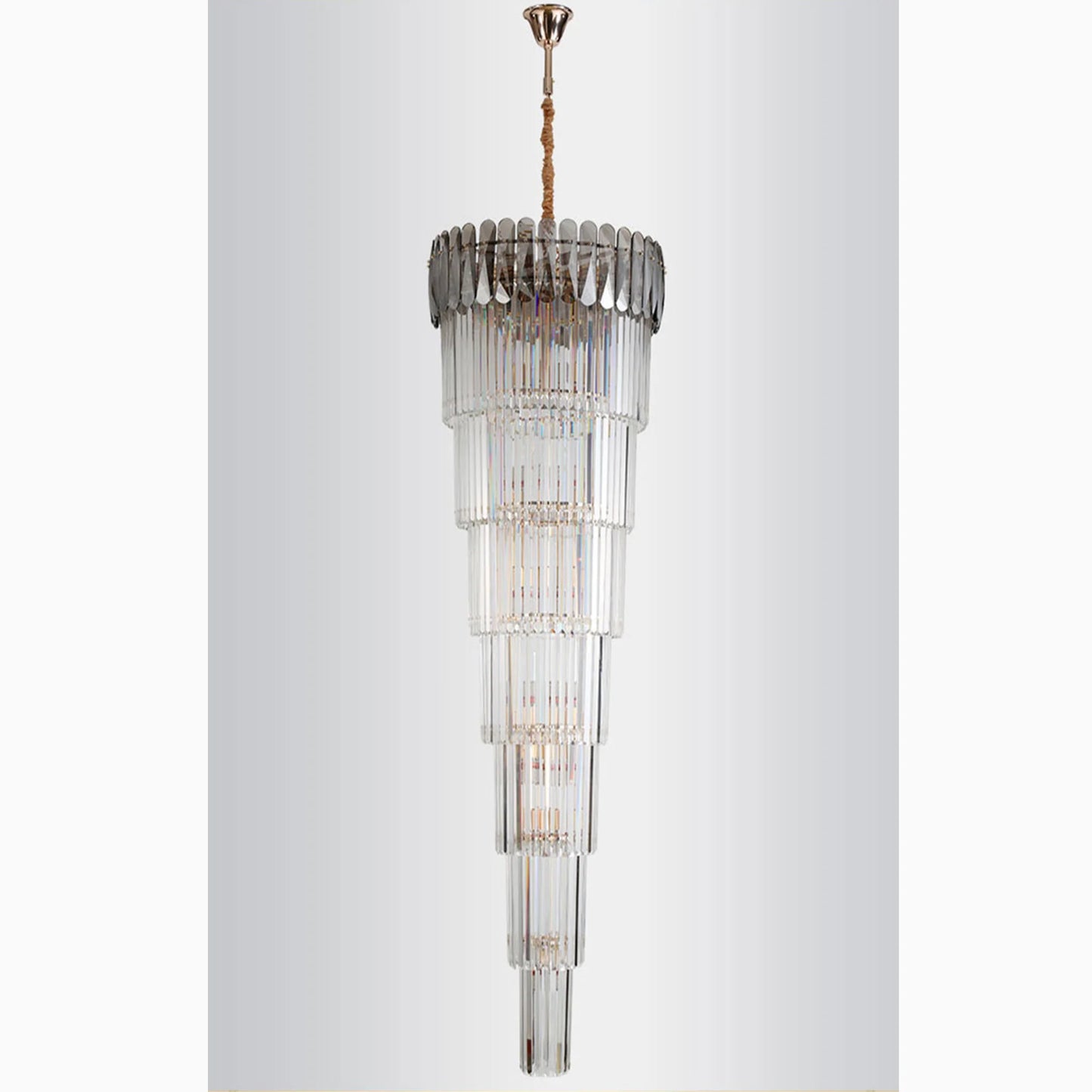 Cliff Royal Long Crystal Chandelier for Staircase - Chandeliers | Lucera Lighting