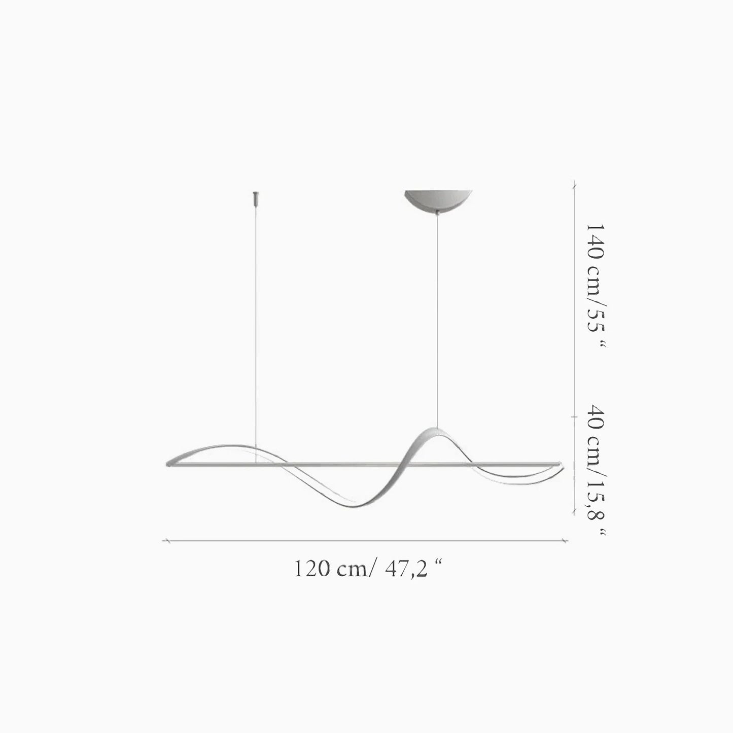Skuld Wave LED Chandelier for Dining Room - Pendant Lights | Lucera Lighting