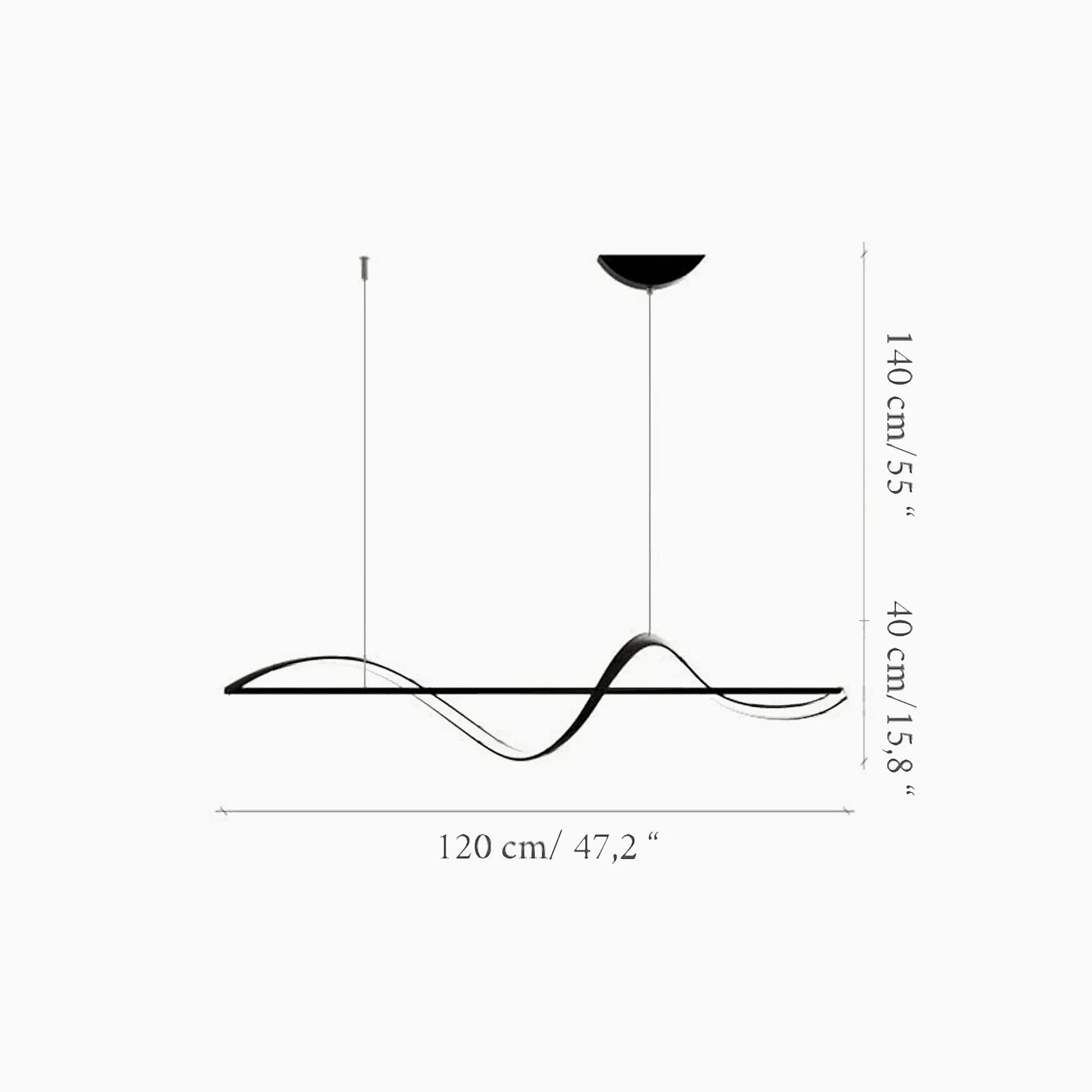 Skuld Wave LED Chandelier for Dining Room - Pendant Lights | Lucera Lighting