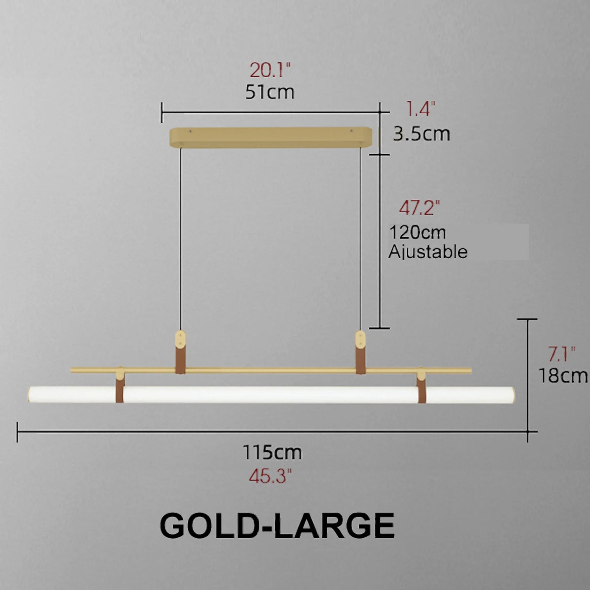 Njord Horizontal Long Bar Pendant Lamp - Pendant Lights | Lucera Lighting