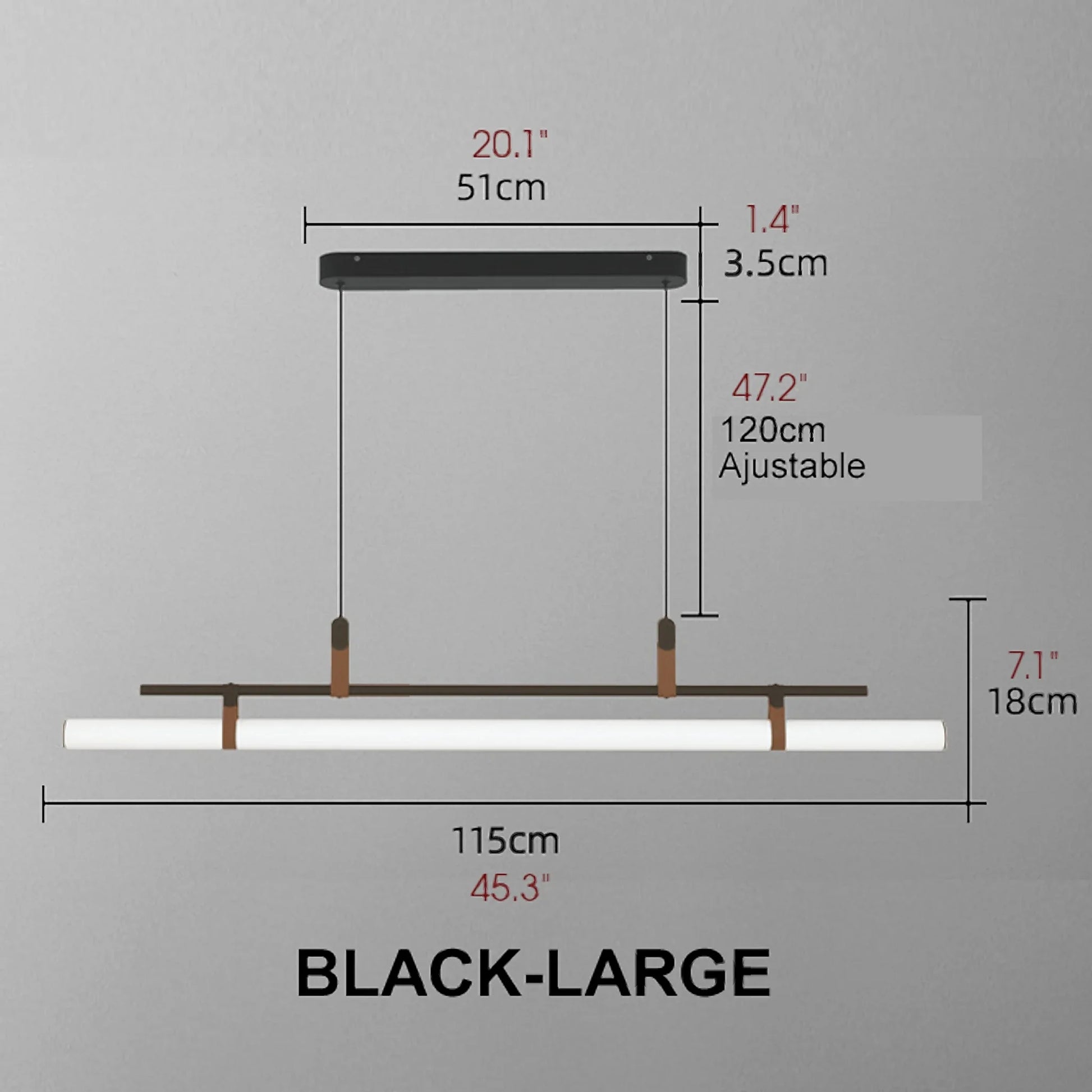 Njord Horizontal Long Bar Pendant Lamp - Pendant Lights | Lucera Lighting