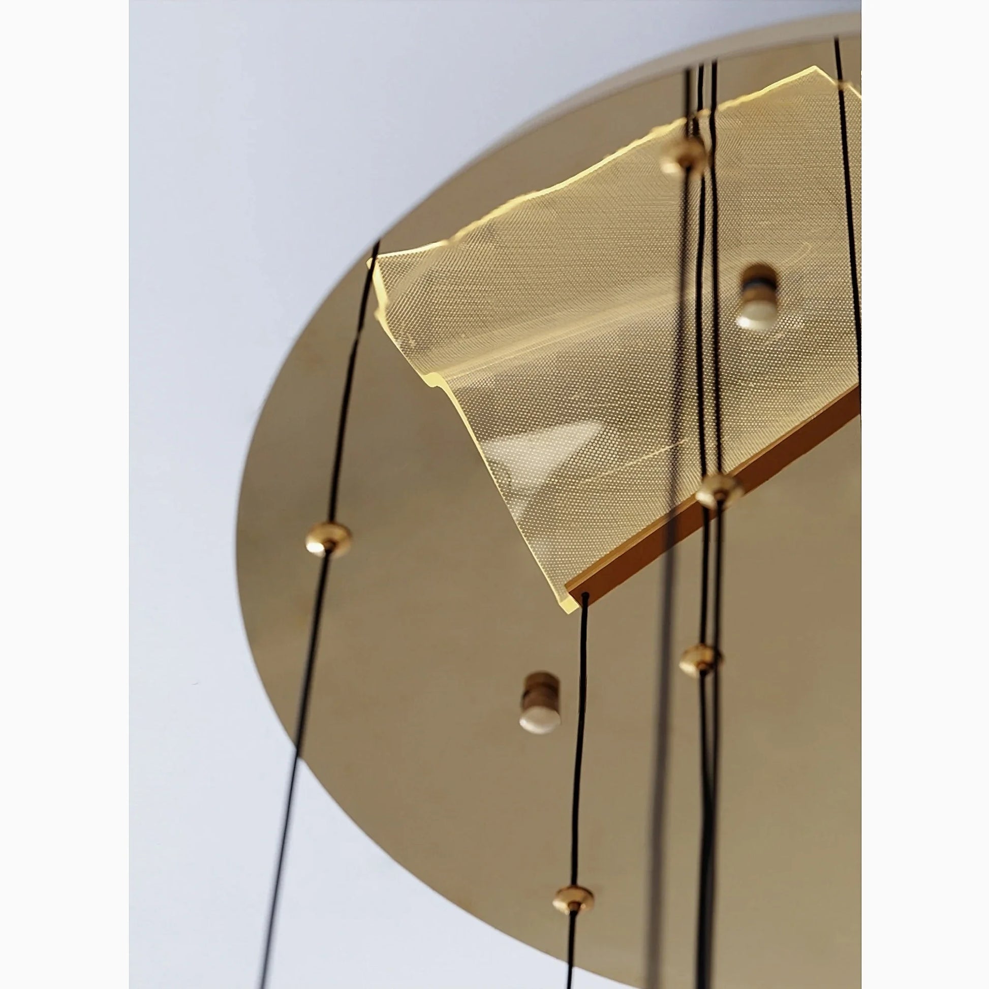 Feldspar Silk Design Gold Pendant Light for Staircase - Chandeliers | Lucera Lighting