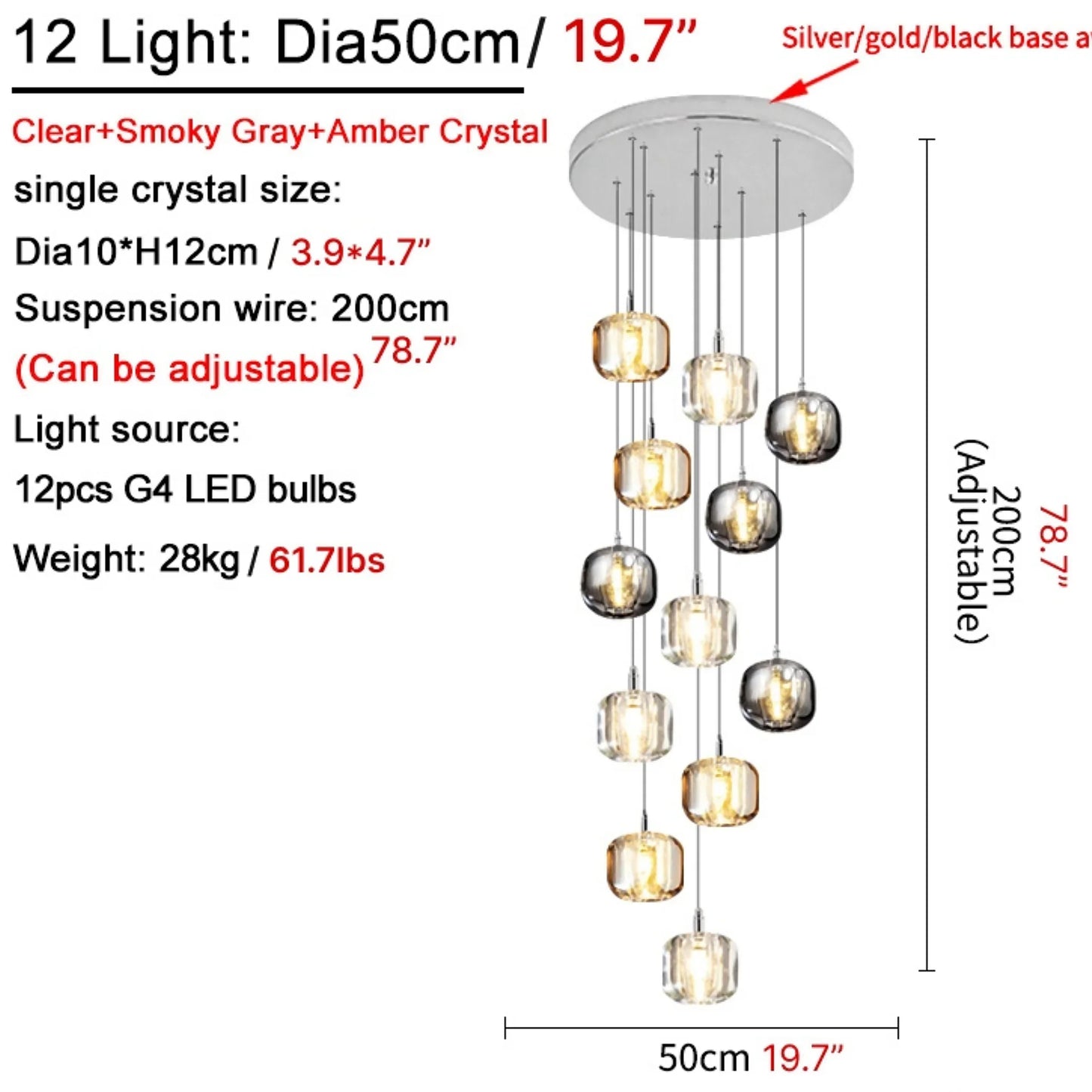Fennel Modern Crystal Hanging Light Fixtures - Chandeliers | Lucera Lighting