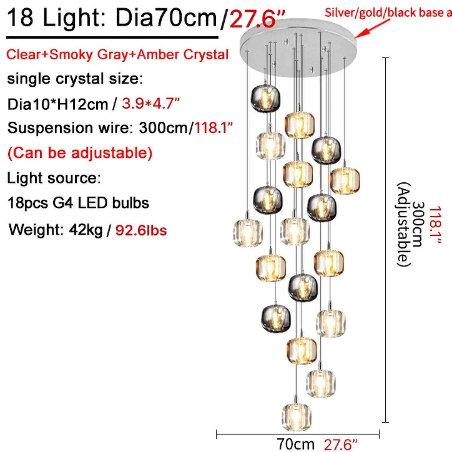 Fennel Modern Crystal Hanging Light Fixtures - Chandeliers | Lucera Lighting