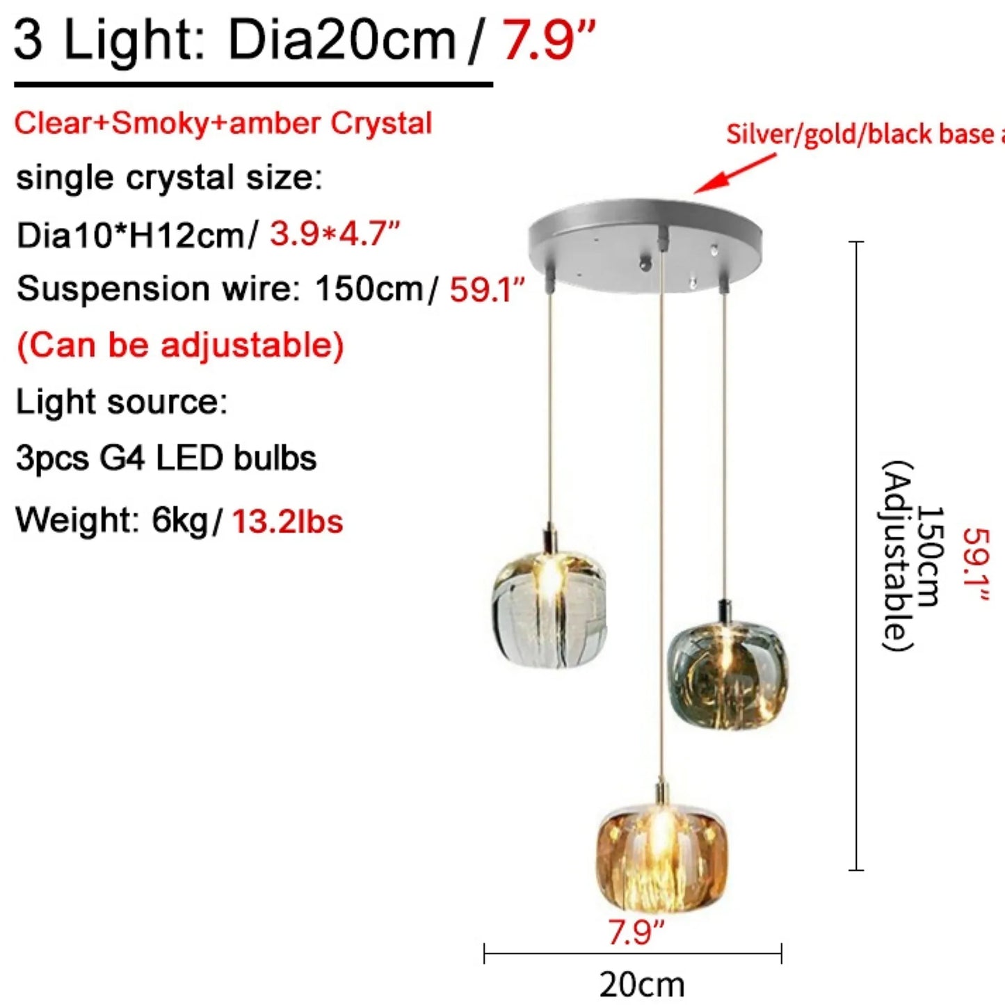 Fennel Modern Crystal Hanging Light Fixtures - Chandeliers | Lucera Lighting