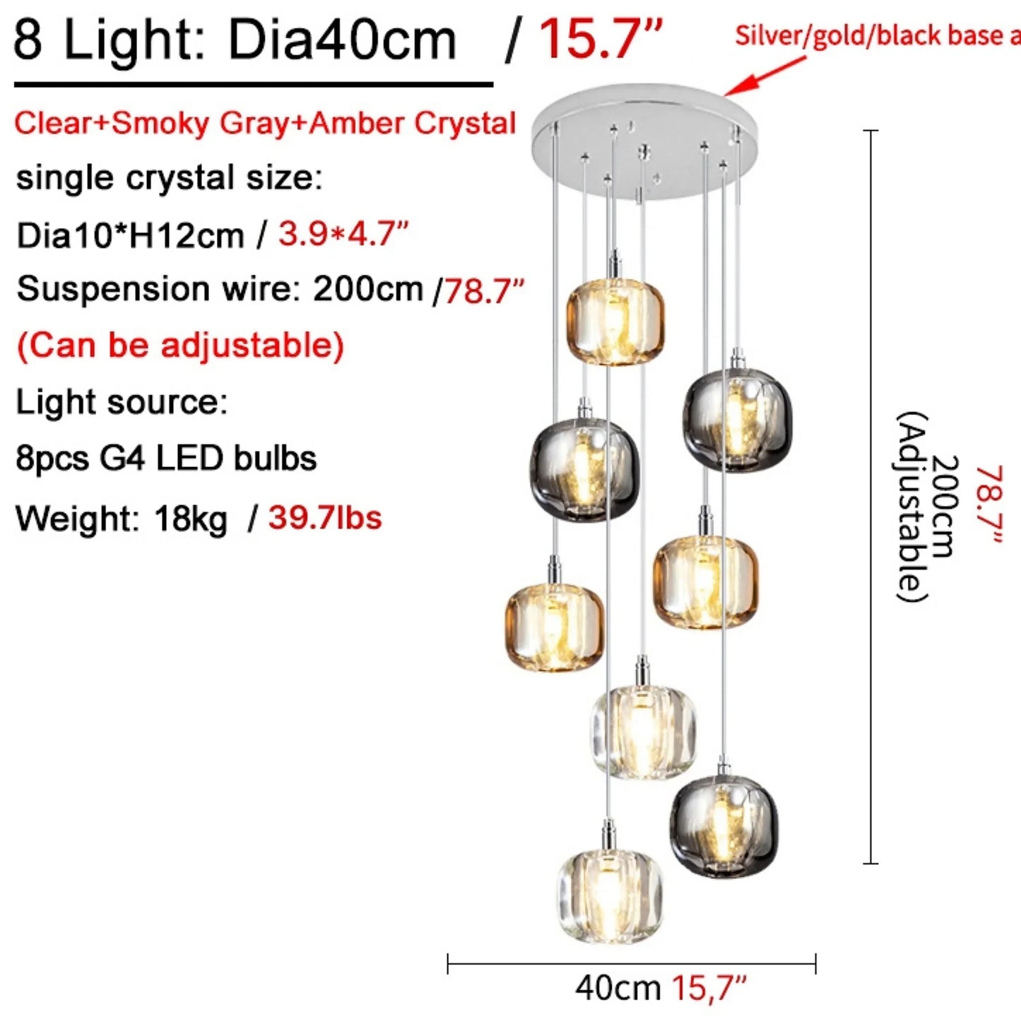 Fennel Modern Crystal Hanging Light Fixtures - Chandeliers | Lucera Lighting