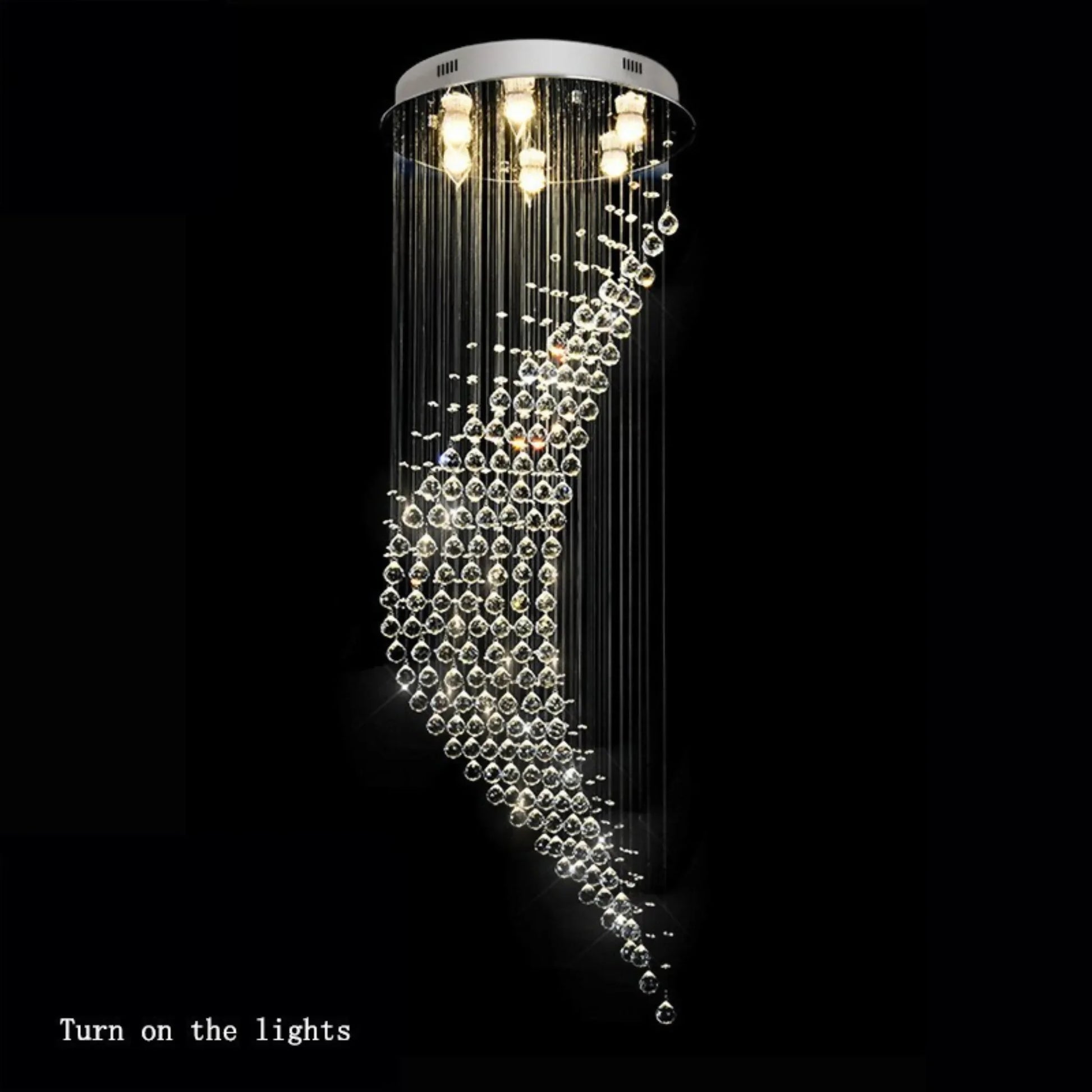 Briar Duplex Spiral Moon Staircase Crystal Chandelier - Chandeliers | Lucera Lighting