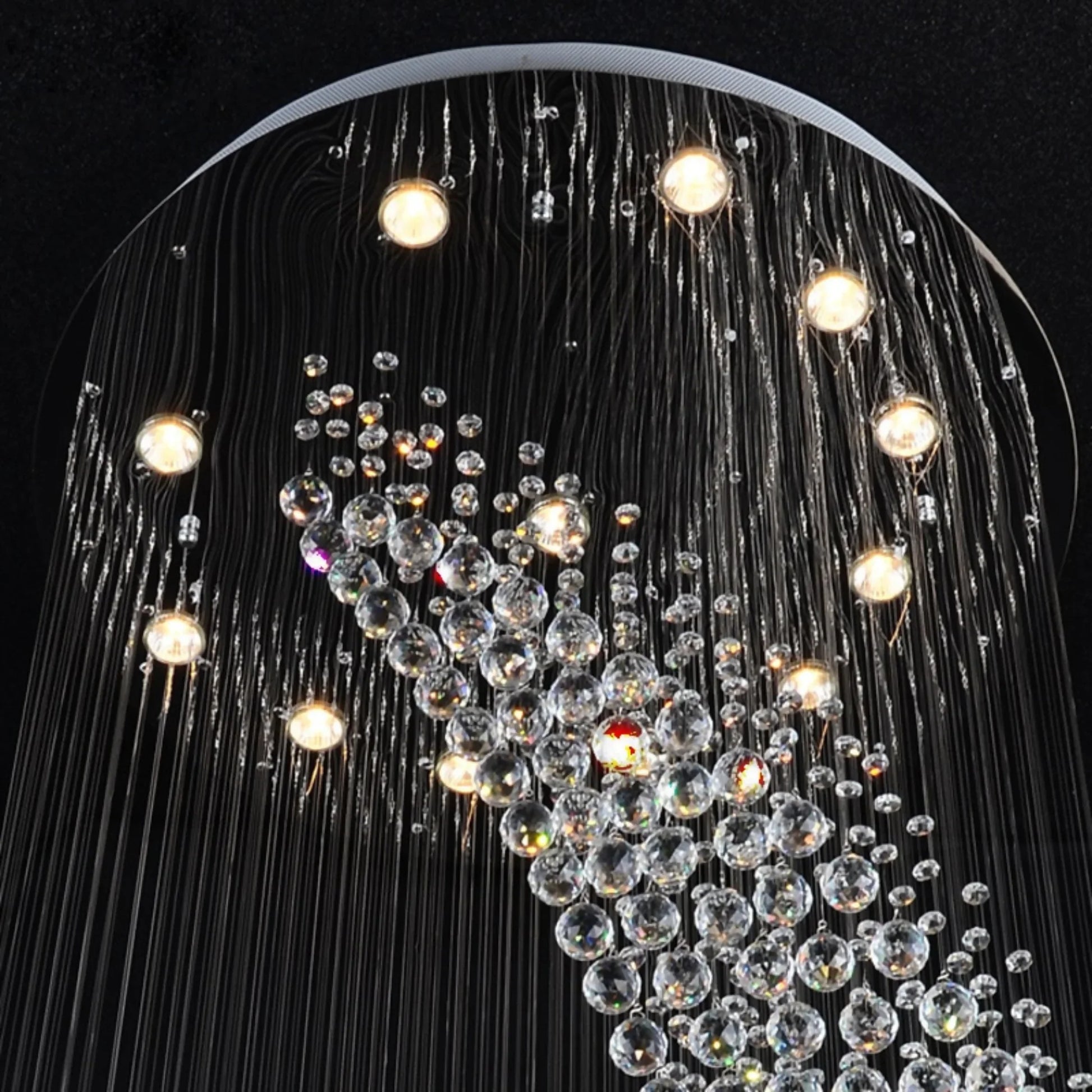 Briar Duplex Spiral Moon Staircase Crystal Chandelier - Chandeliers | Lucera Lighting