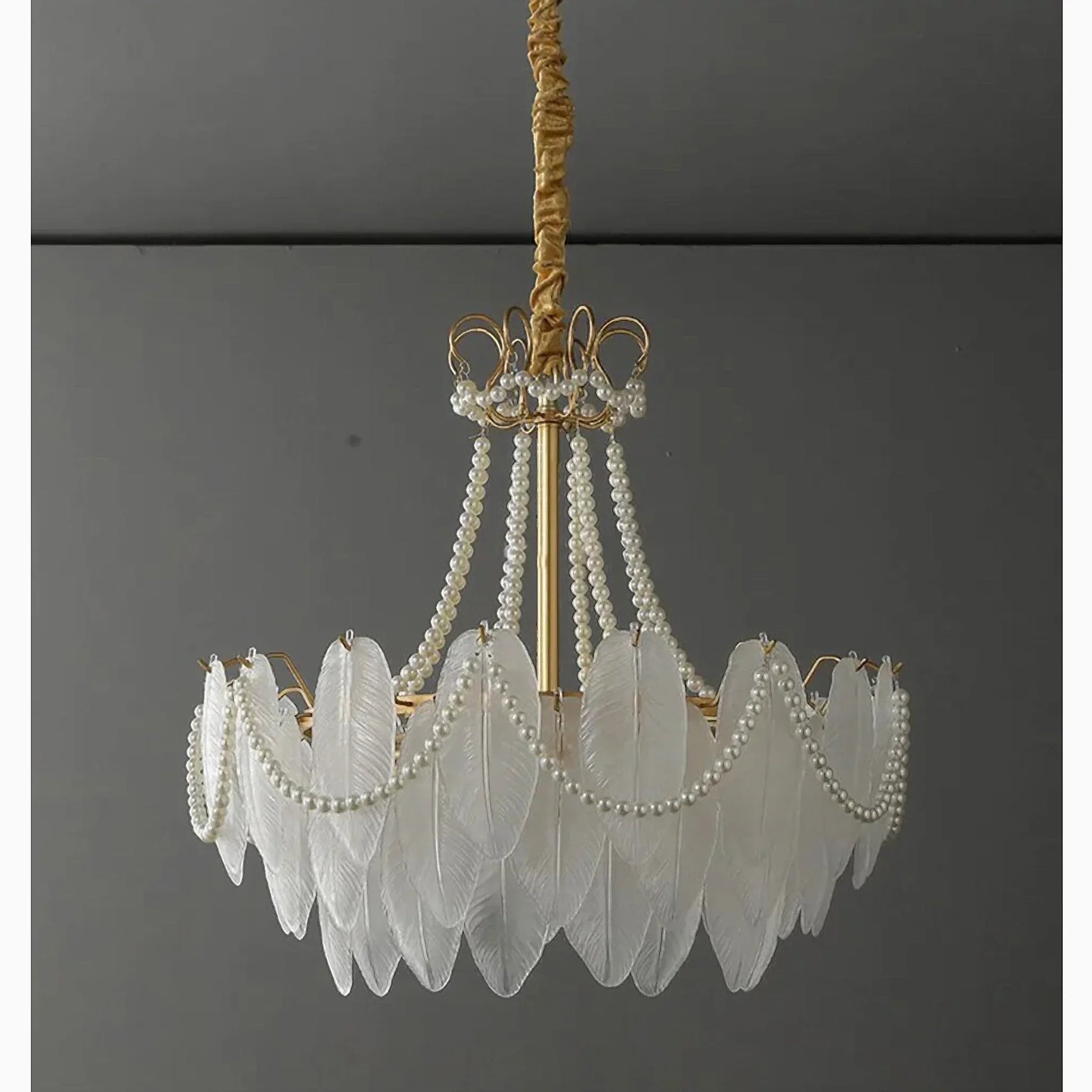 Gust Glass Feather Elegant Chandelier - Chandeliers | Lucera Lighting