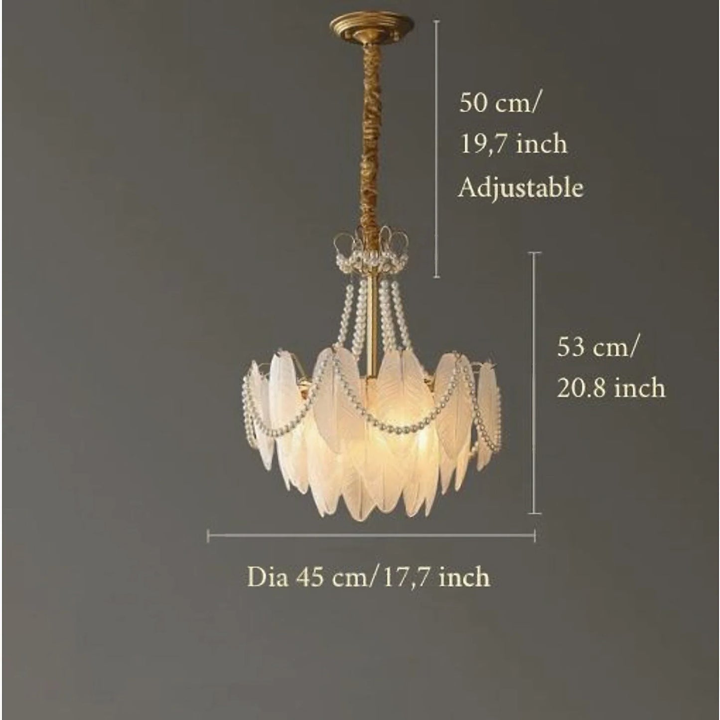 Gust Glass Feather Elegant Chandelier - Chandeliers | Lucera Lighting