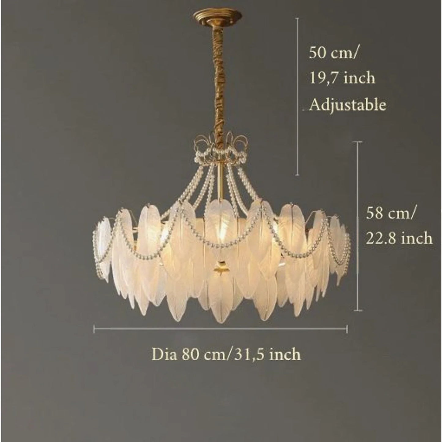 Gust Glass Feather Elegant Chandelier - Chandeliers | Lucera Lighting