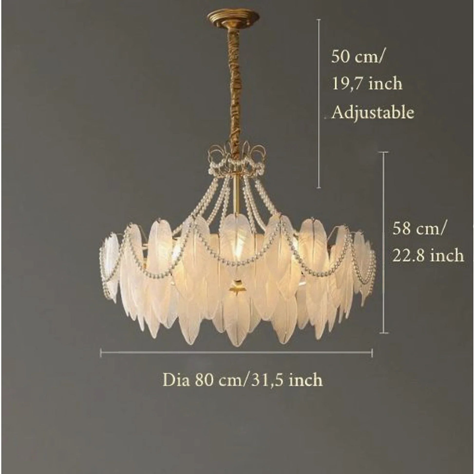 Gust Glass Feather Elegant Chandelier - Chandeliers | Lucera Lighting