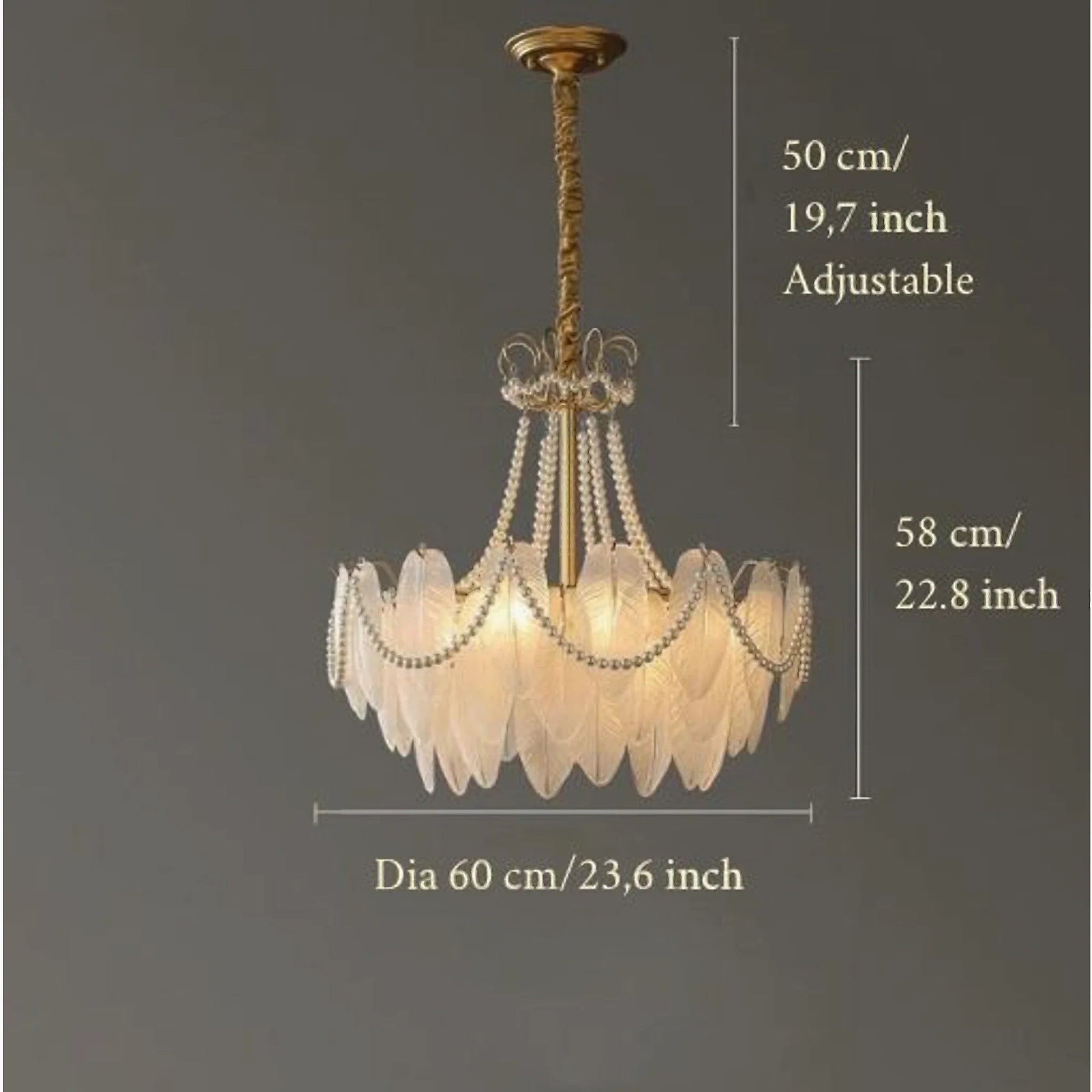 Gust Glass Feather Elegant Chandelier - Chandeliers | Lucera Lighting