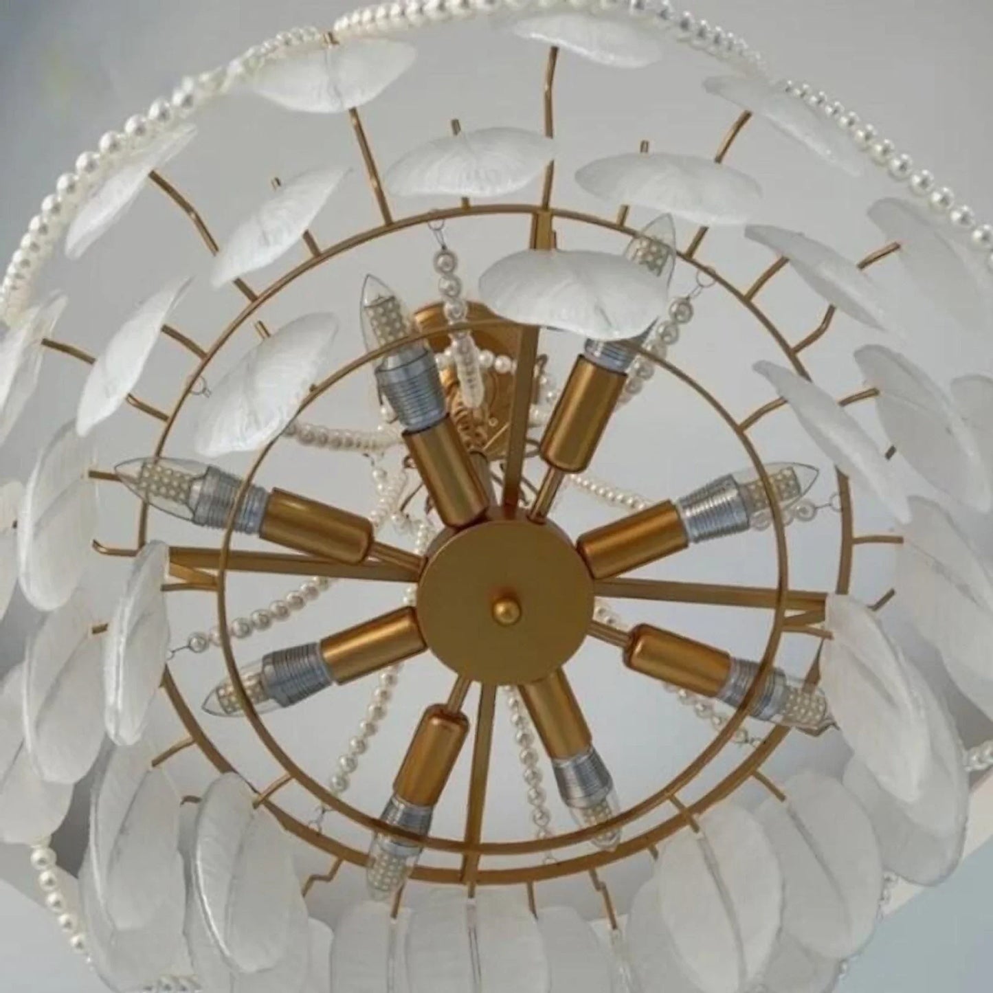 Gust Glass Feather Elegant Chandelier - Chandeliers | Lucera Lighting