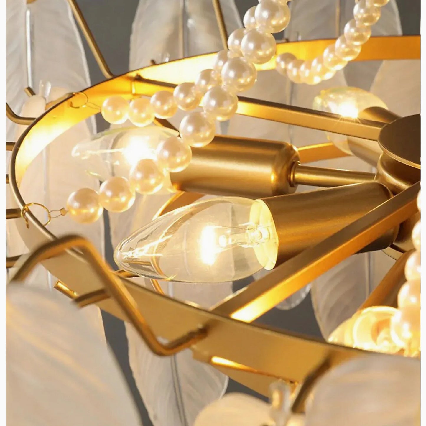 Gust Glass Feather Elegant Chandelier - Chandeliers | Lucera Lighting
