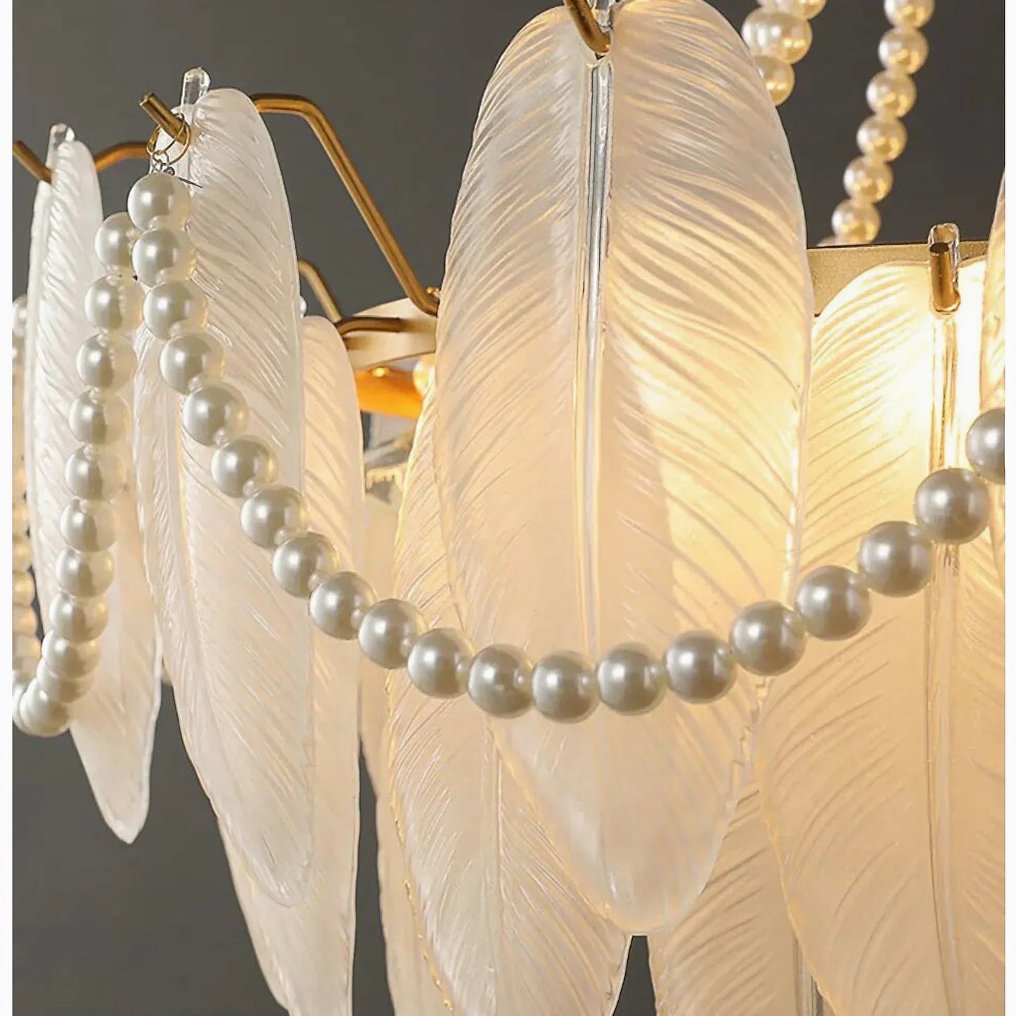 Gust Glass Feather Elegant Chandelier - Chandeliers | Lucera Lighting