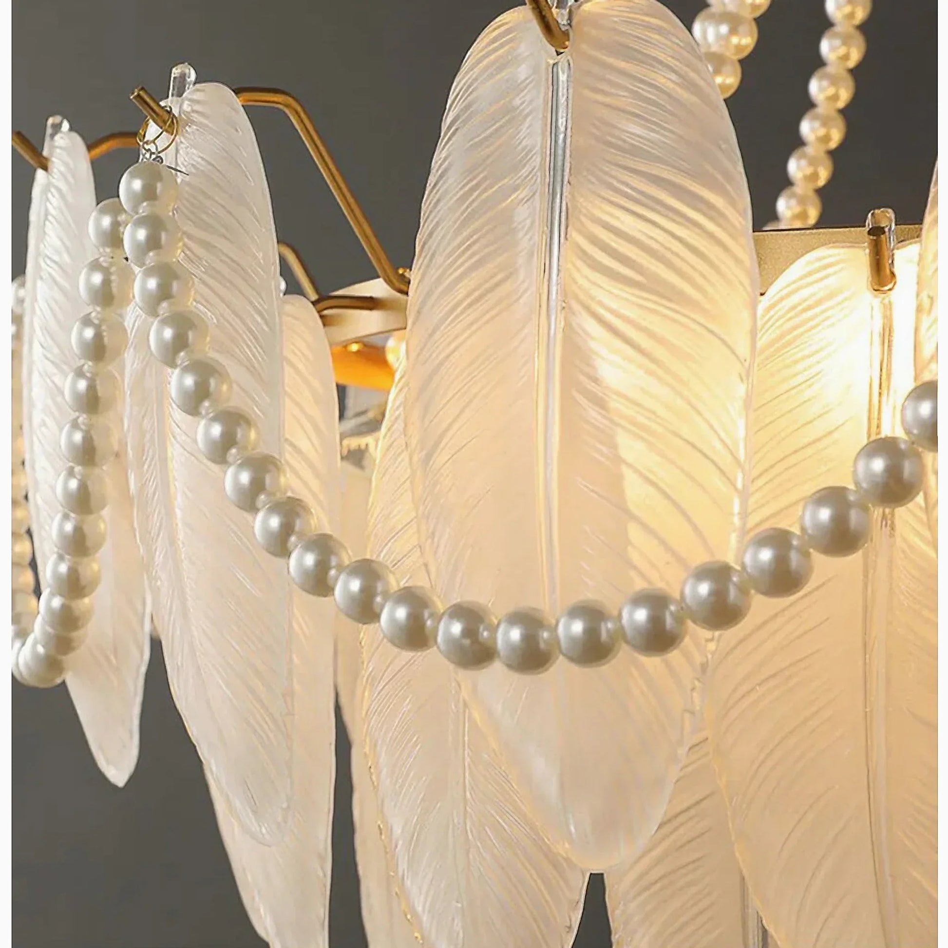 Gust Glass Feather Elegant Chandelier - Chandeliers | Lucera Lighting