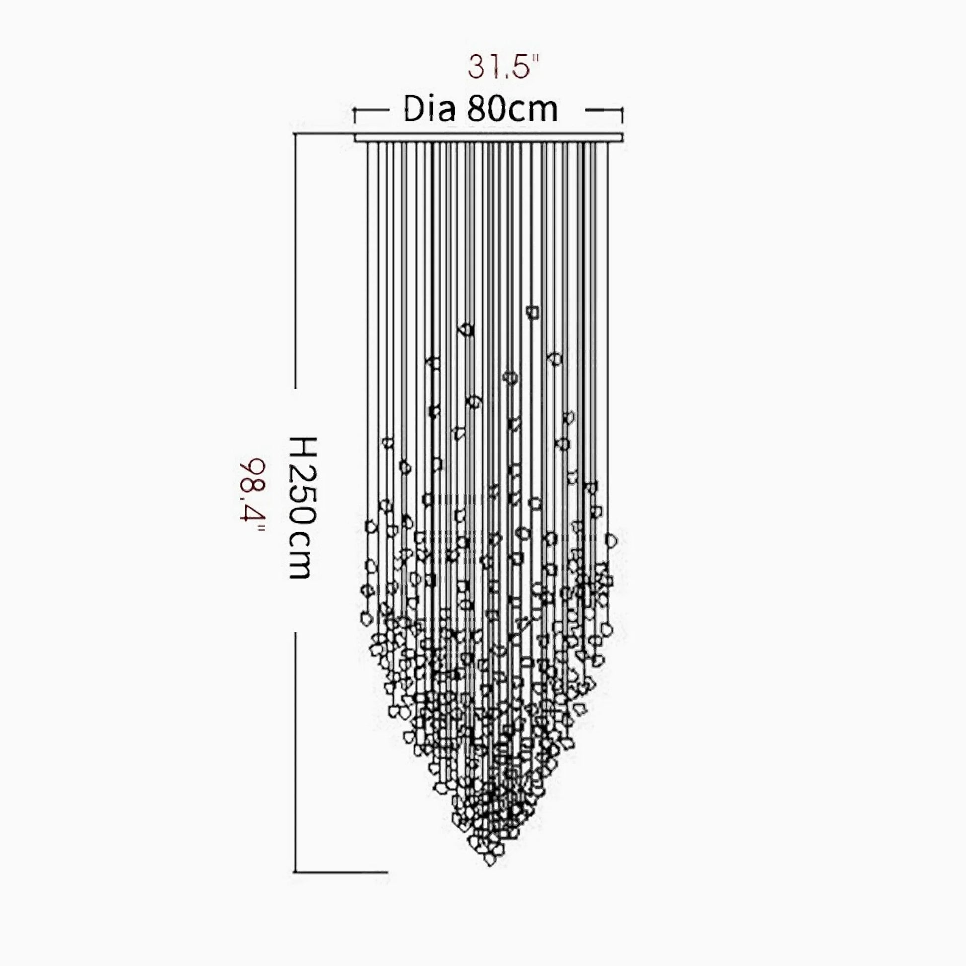 Dorn Floating Crystal Chandelier with Stones - Chandeliers | Lucera Lighting