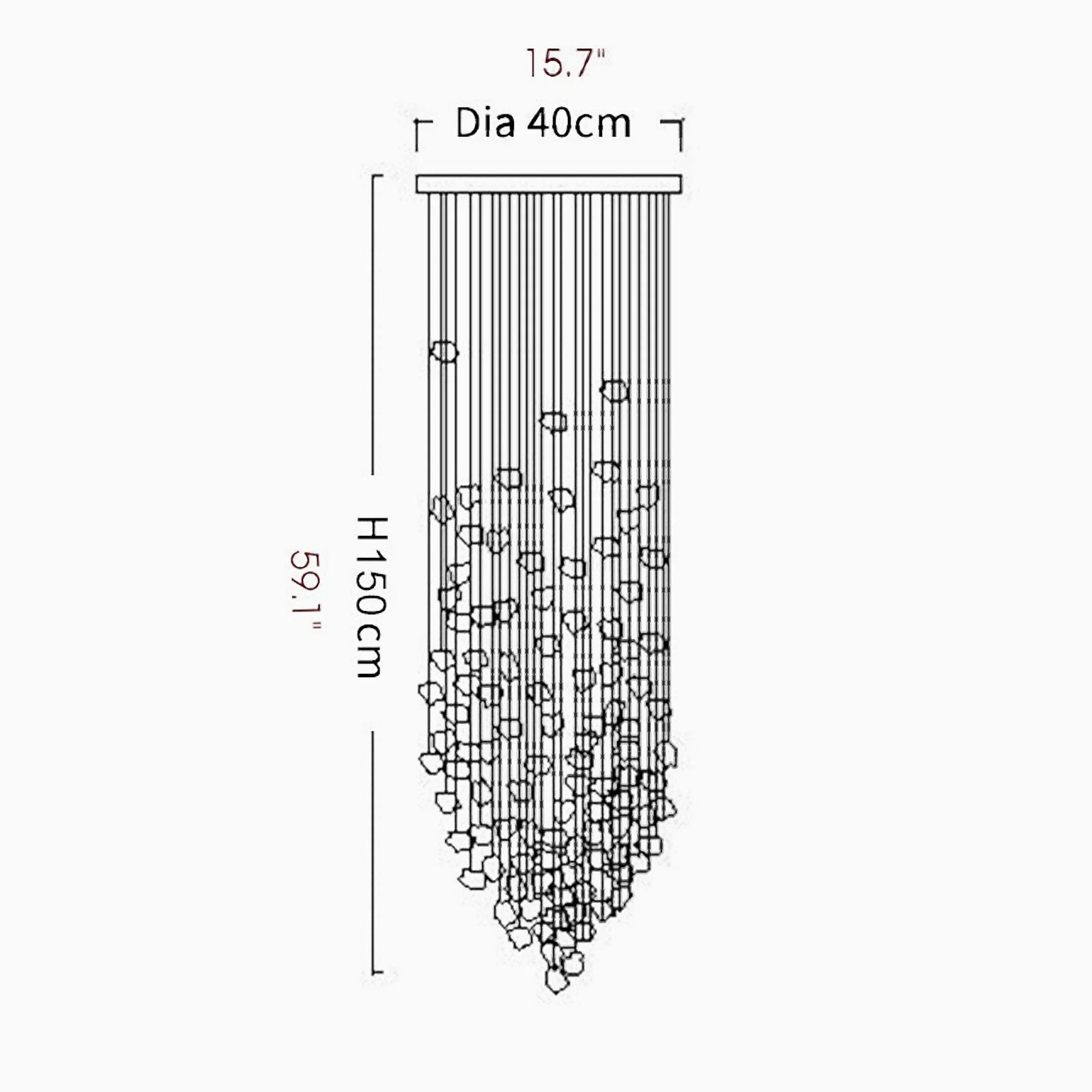 Dorn Floating Crystal Chandelier with Stones - Chandeliers | Lucera Lighting