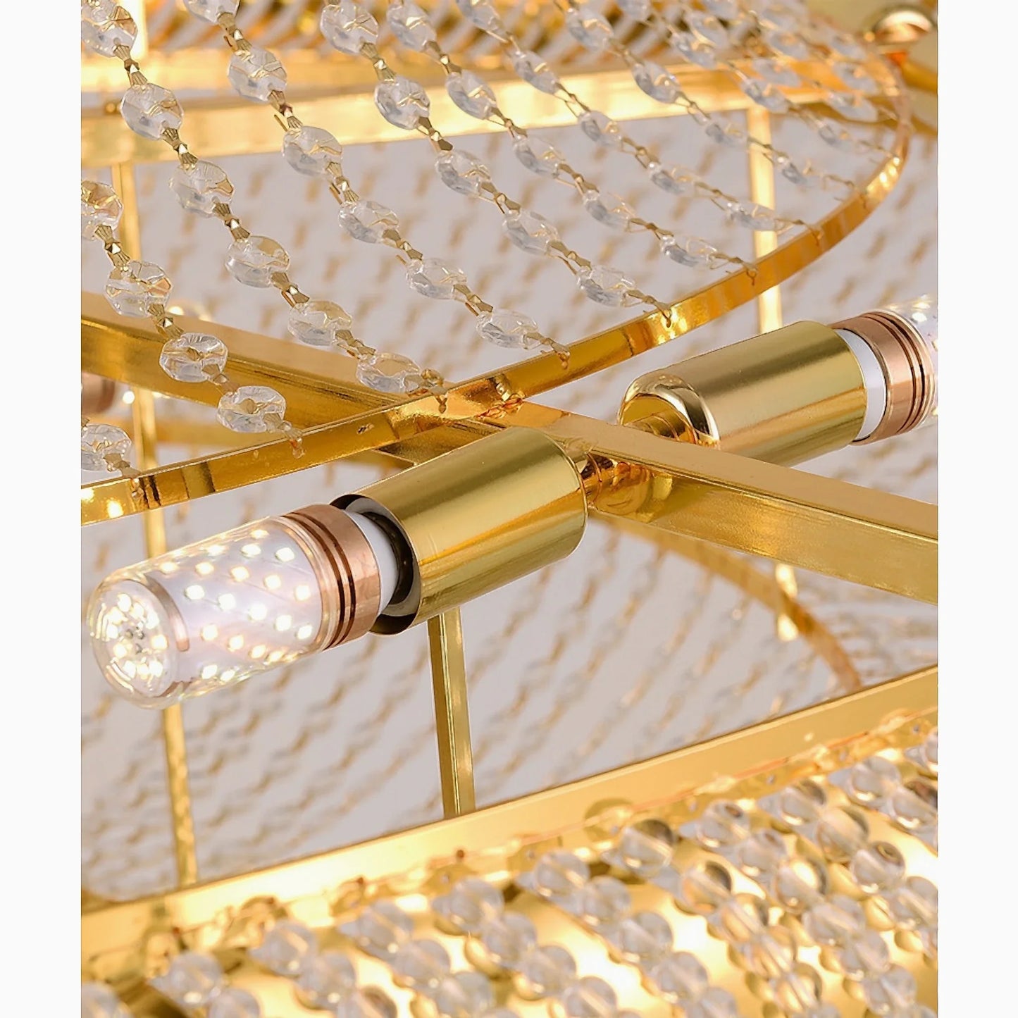 Opal Three-tier Gold Crystal Chandelier - Chandeliers | Lucera Lighting