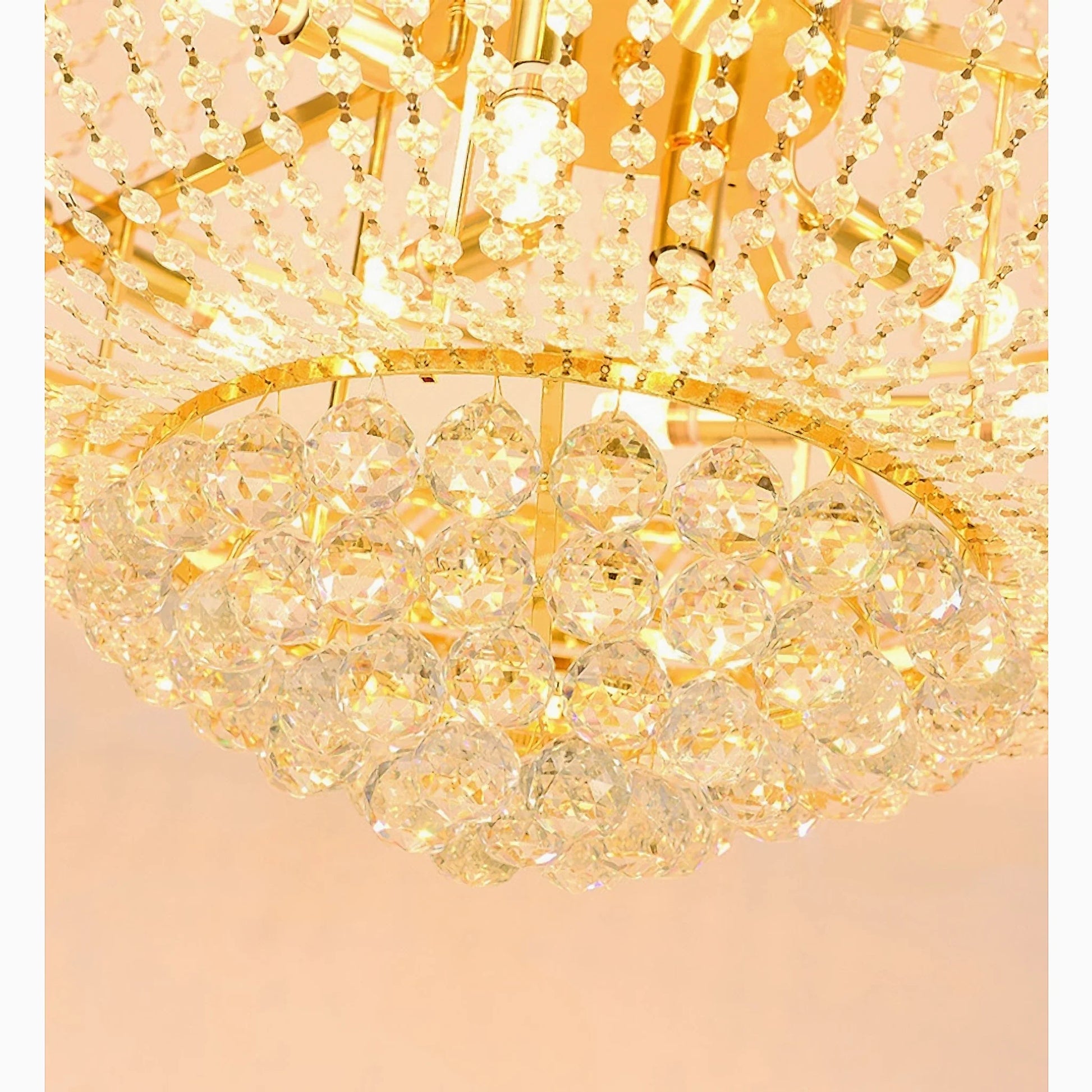Opal Three-tier Gold Crystal Chandelier - Chandeliers | Lucera Lighting