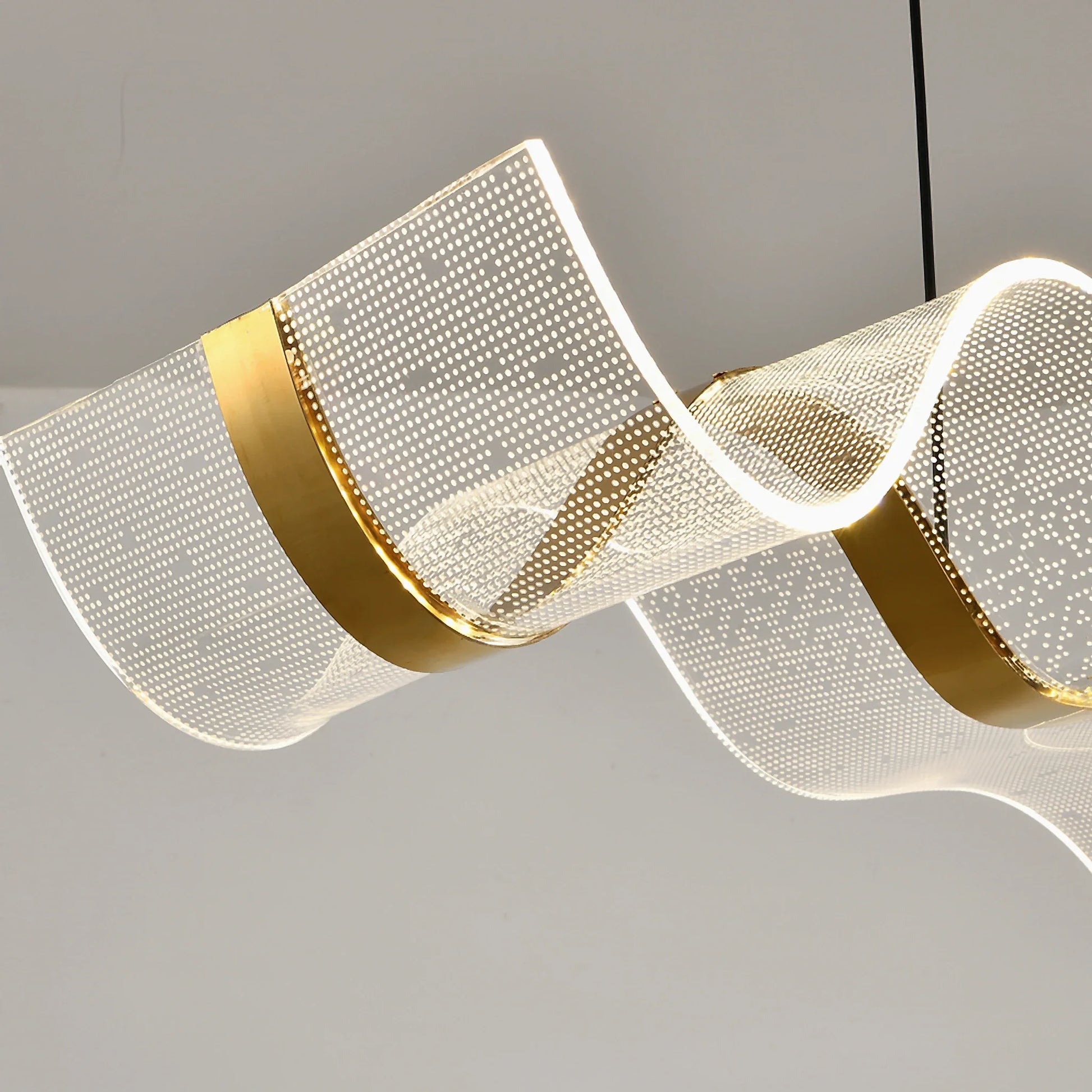 Od Wave Gold Chandelier Flush Mount - Pendant Lights | Lucera Lighting