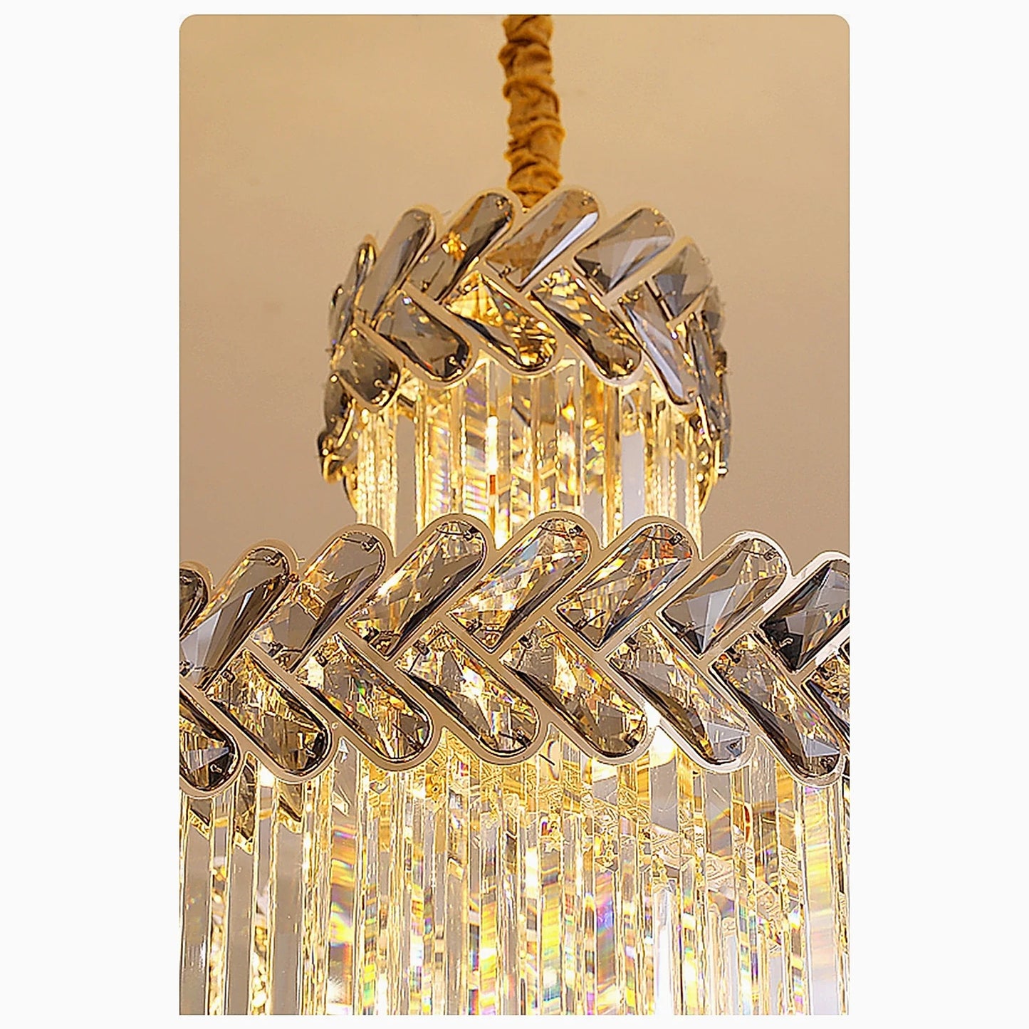 Primrose Crystal Cascade Long Chandelier - Chandeliers | Lucera Lighting