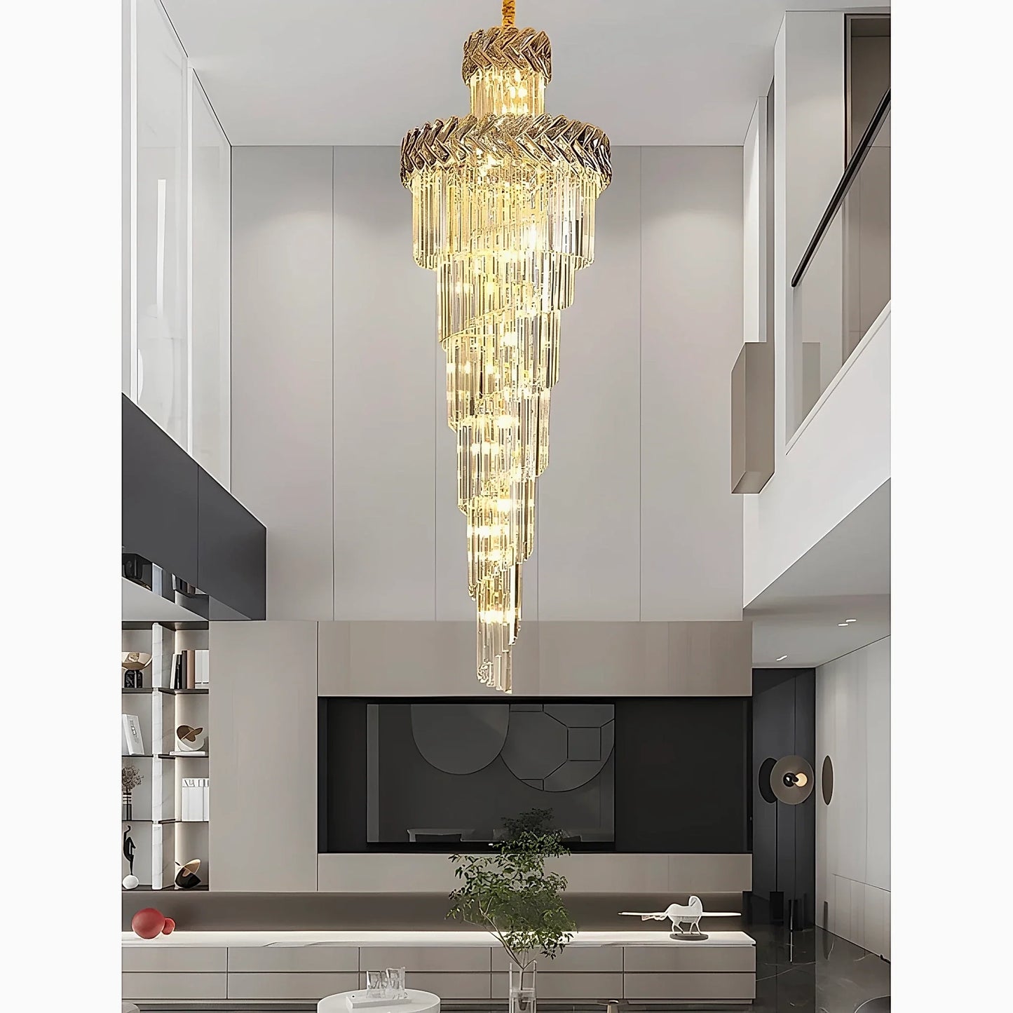 Primrose Crystal Cascade Long Chandelier - Chandeliers | Lucera Lighting