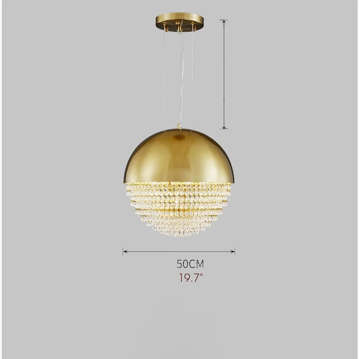 Wick Gold Crystal Ball Chandelier - Chandeliers | Lucera Lighting
