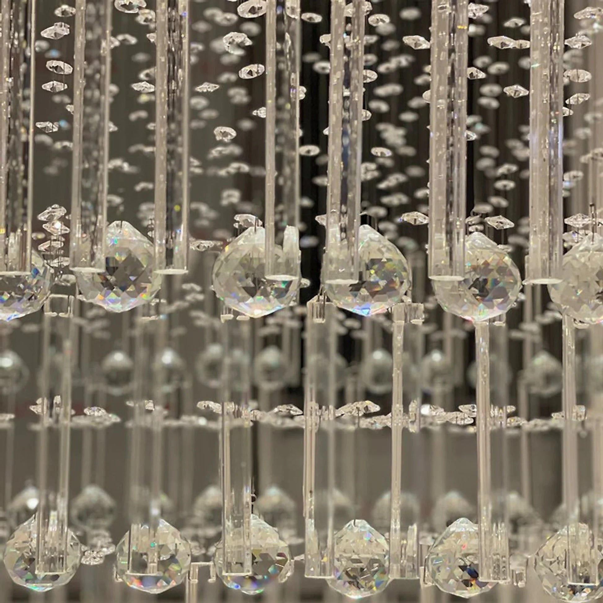 Breck Crystal LED Ceiling Chandelier, Square Base - Chandeliers | Lucera Lighting