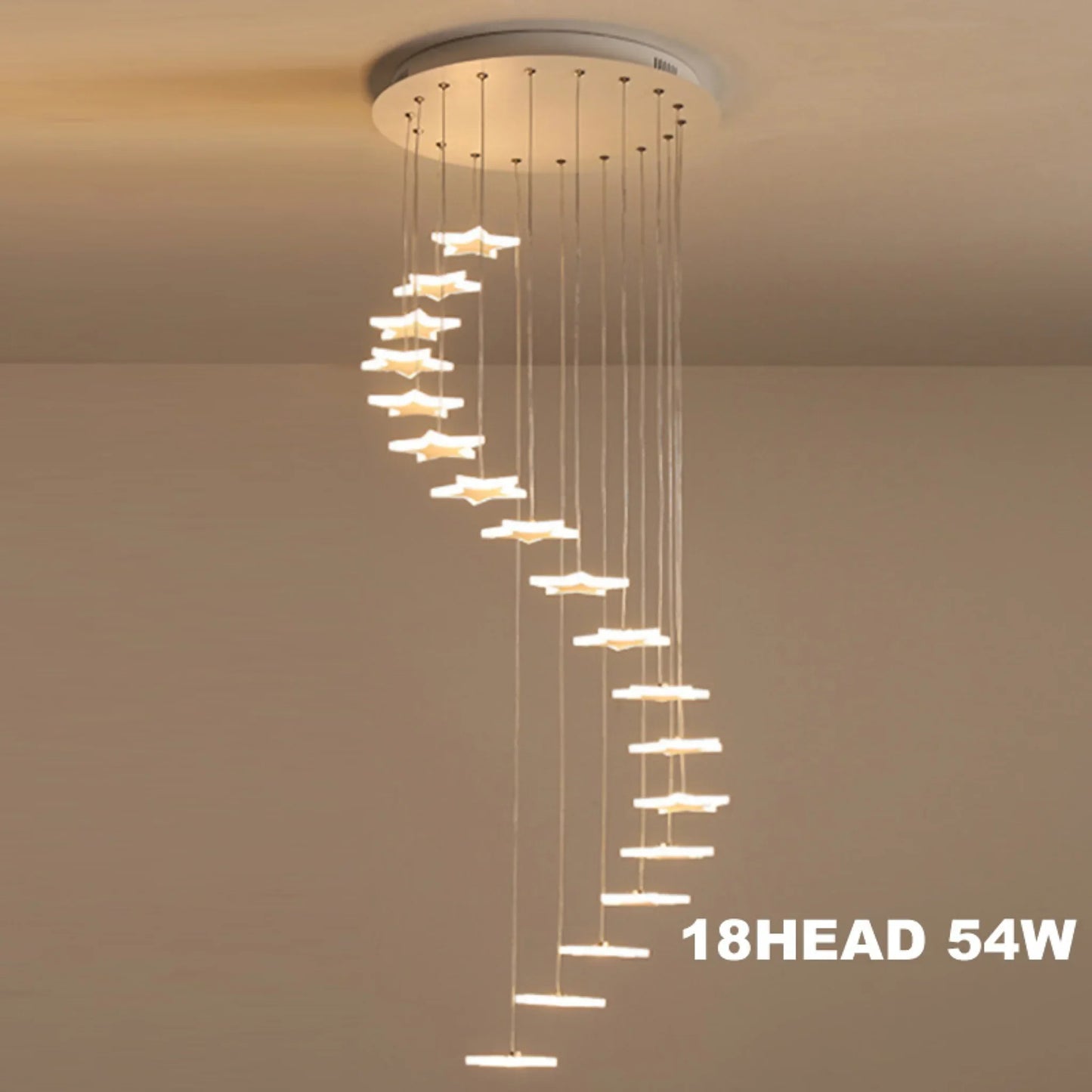 Rowan Star-Shaped Spiral Pendant Chandelier - Chandeliers | Lucera Lighting