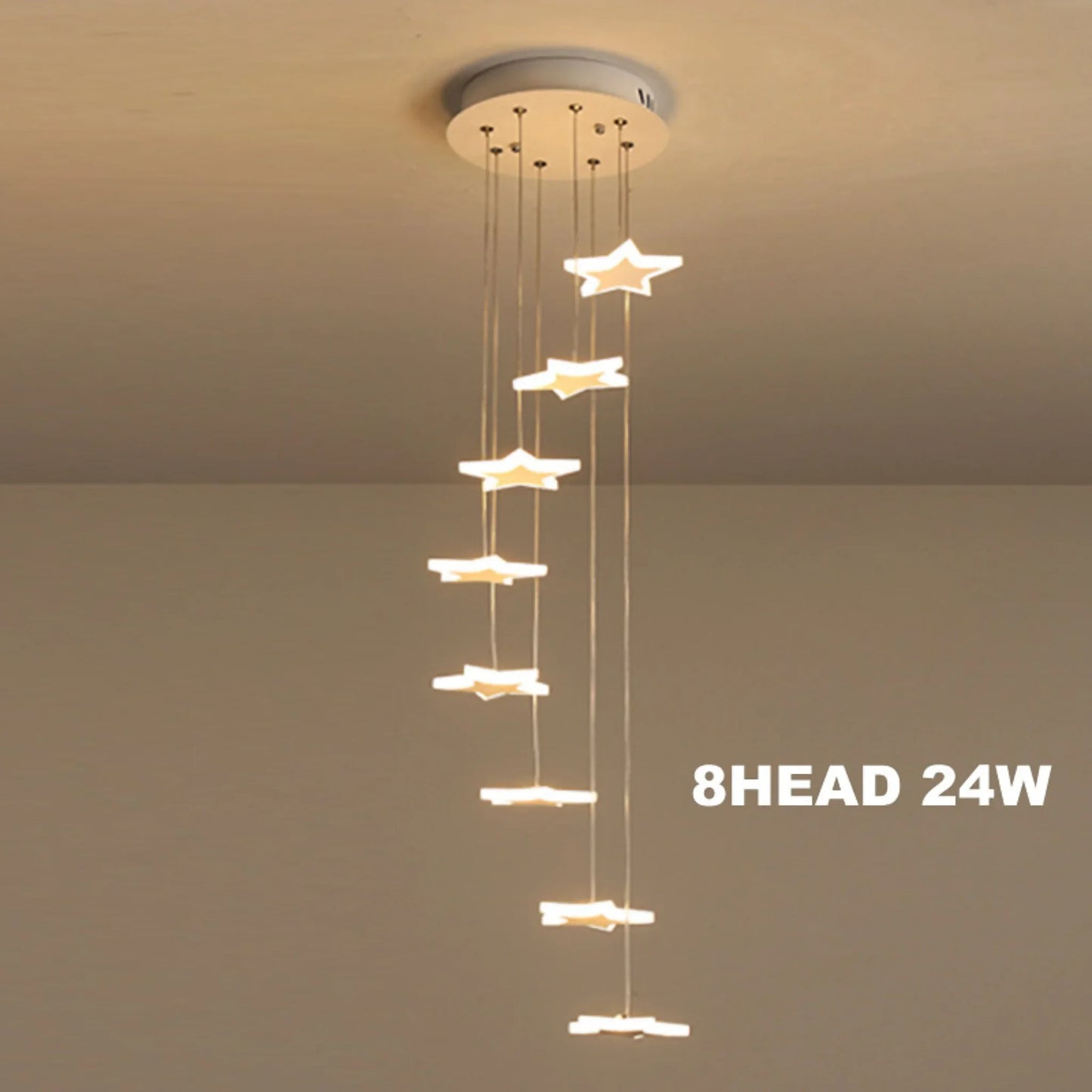 Rowan Star-Shaped Spiral Pendant Chandelier - Chandeliers | Lucera Lighting