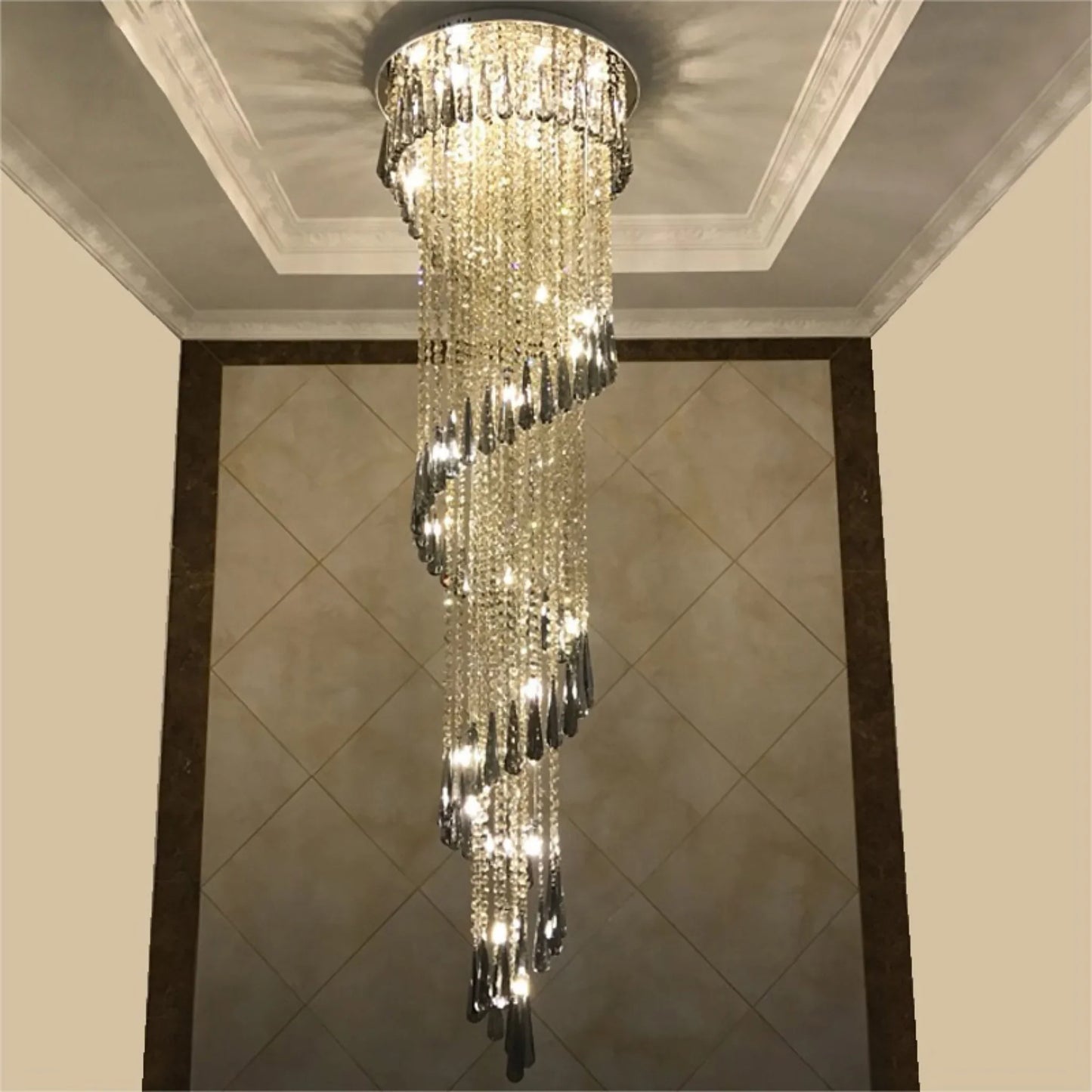 Foxglove Smoke Gray Crystal Chandelier - Chandeliers | Lucera Lighting