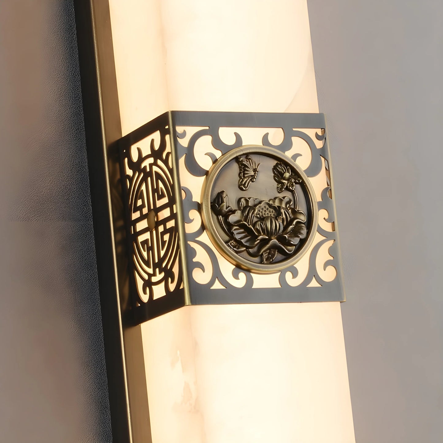Gusto Royal Chinese Wall Lamp with Marble Accent - Wall Lights & Sconces | Lucera Lighting